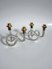 Pair of pretzel candlesticks by Dorothy Thorpe, 1970's