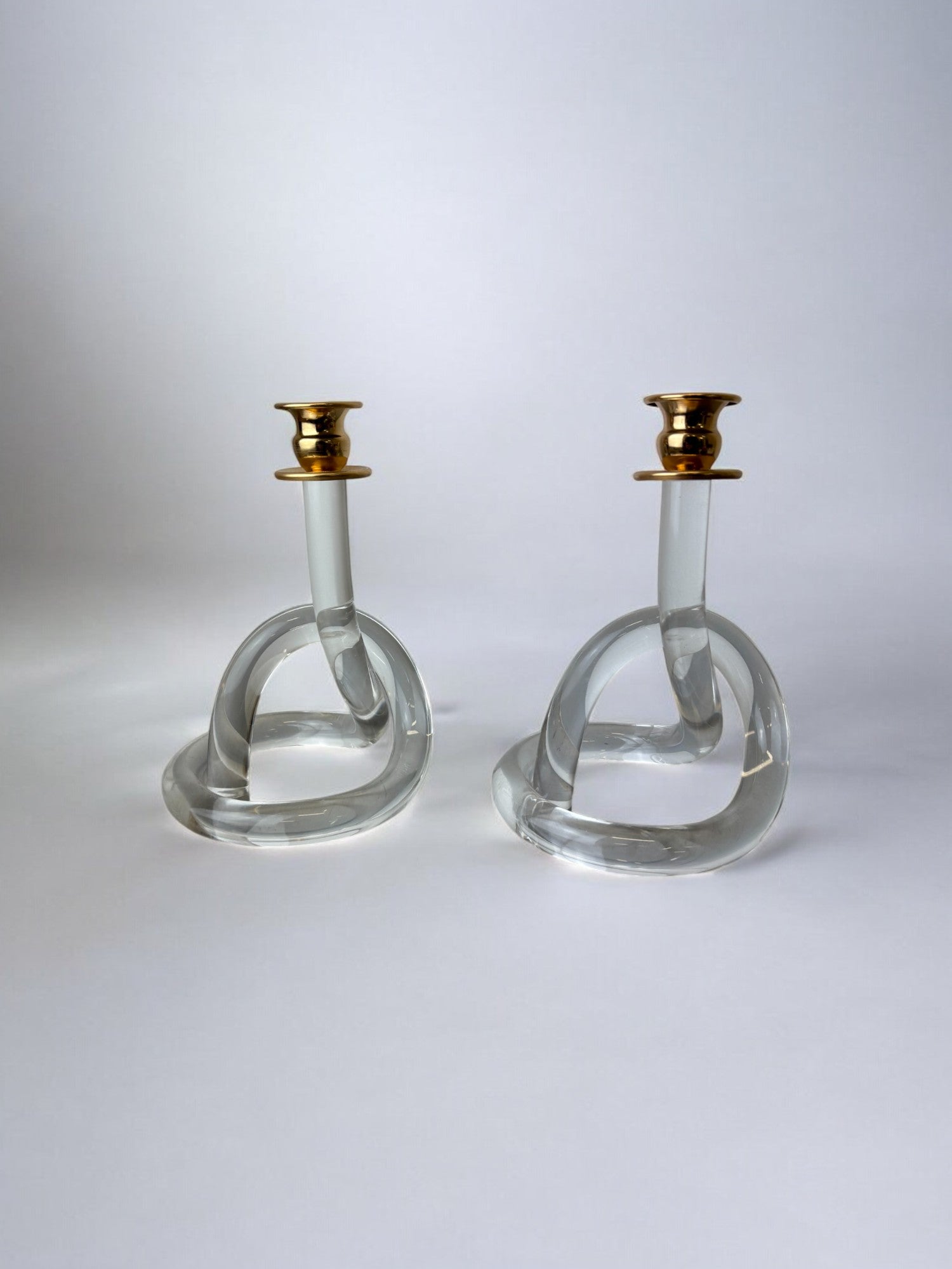 Pair of pretzel candlesticks by Dorothy Thorpe, c 1970's
