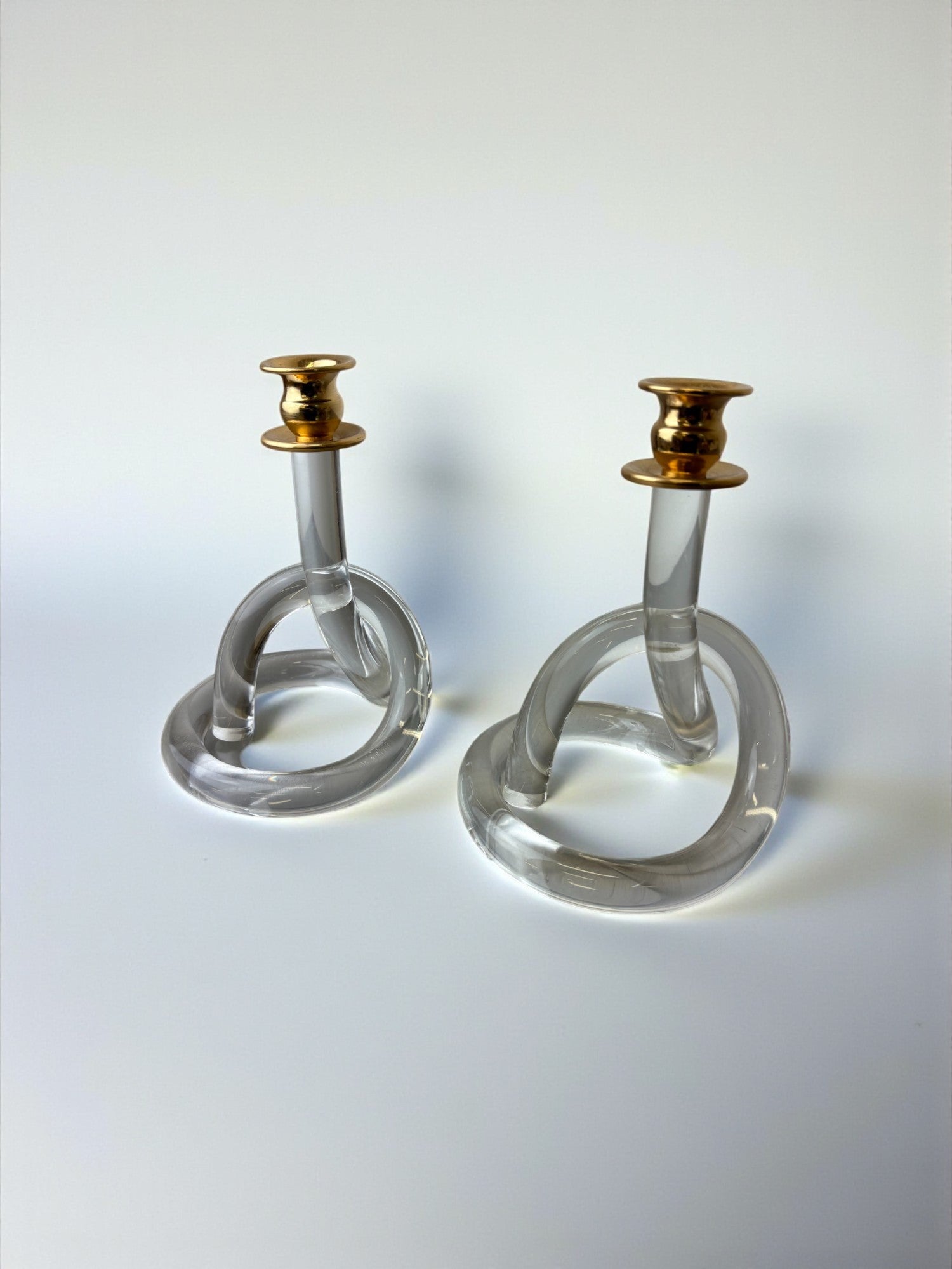 Pair of pretzel candlesticks by Dorothy Thorpe, c 1970's