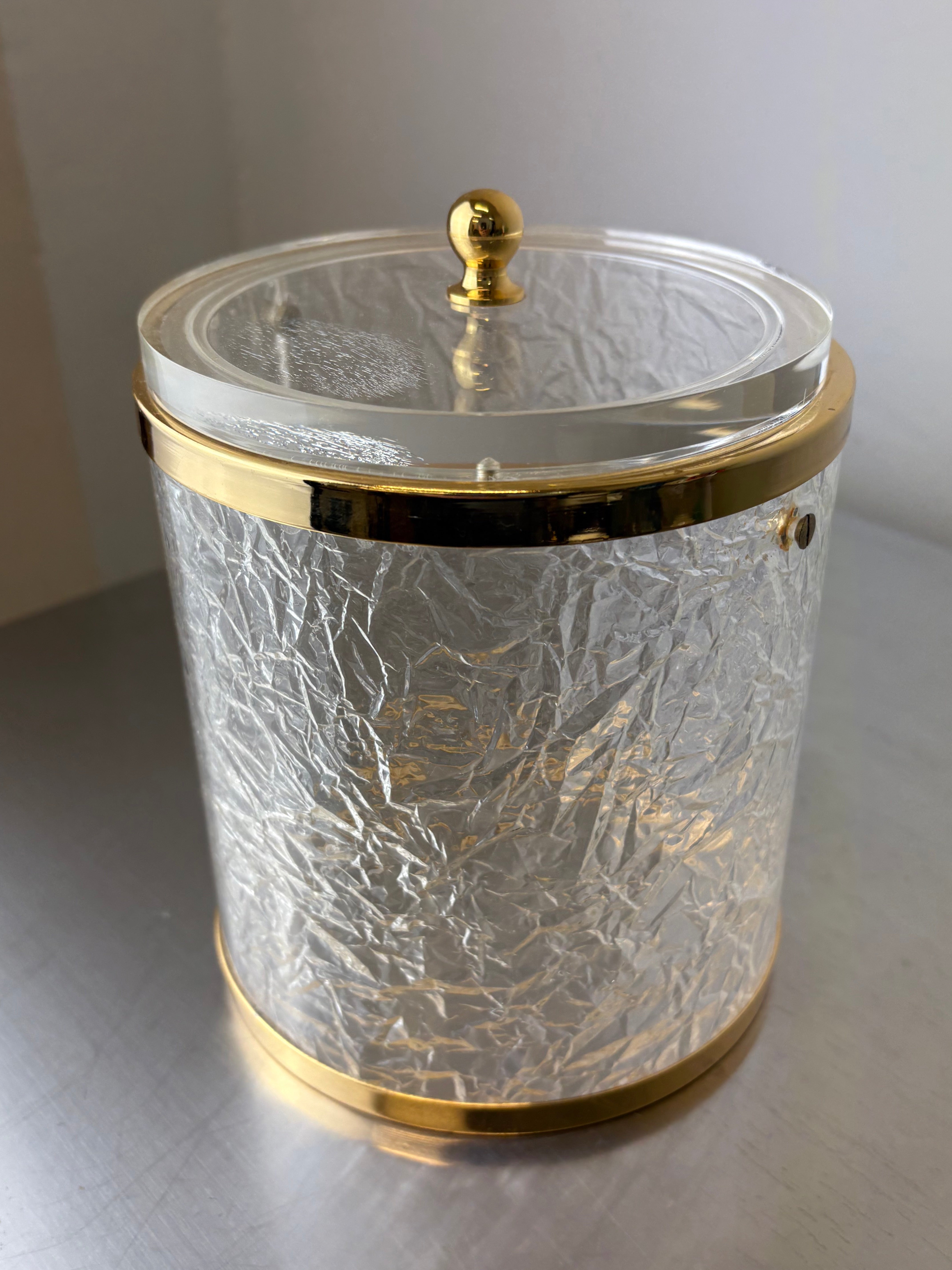 Dior style ice effect lucite box, Italy, 1970's