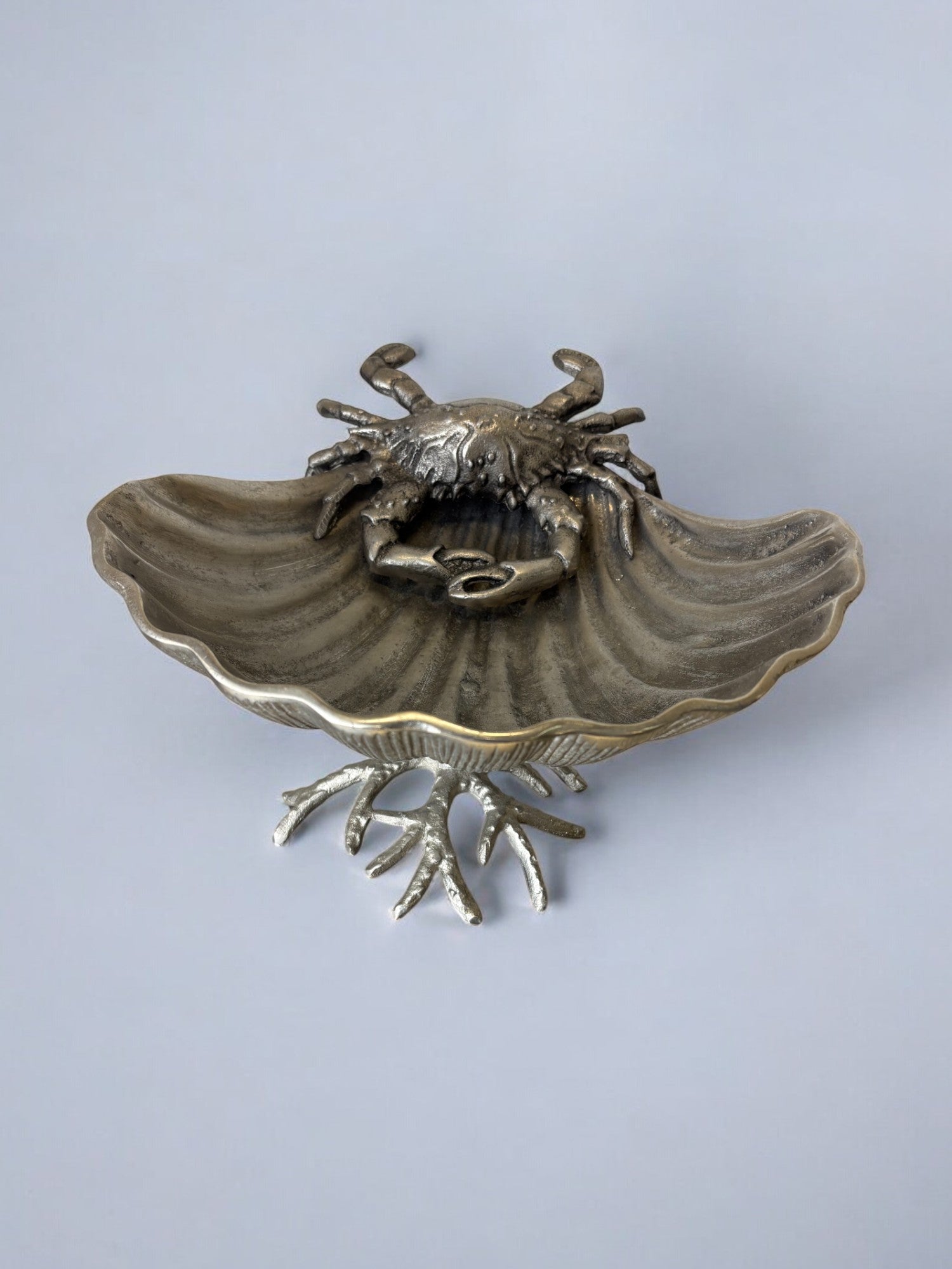 Crab & Shell aluminium centerpiece, France, 1980s