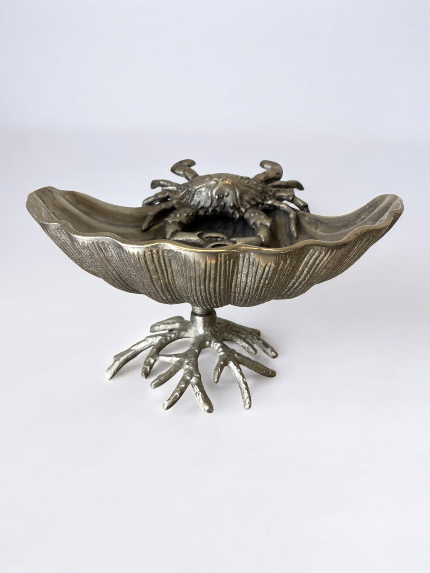 Crab & Shell aluminium centerpiece, France, 1980s
