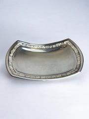 mother-of-pearl & aluminium centerpiece, Italy, 1980s