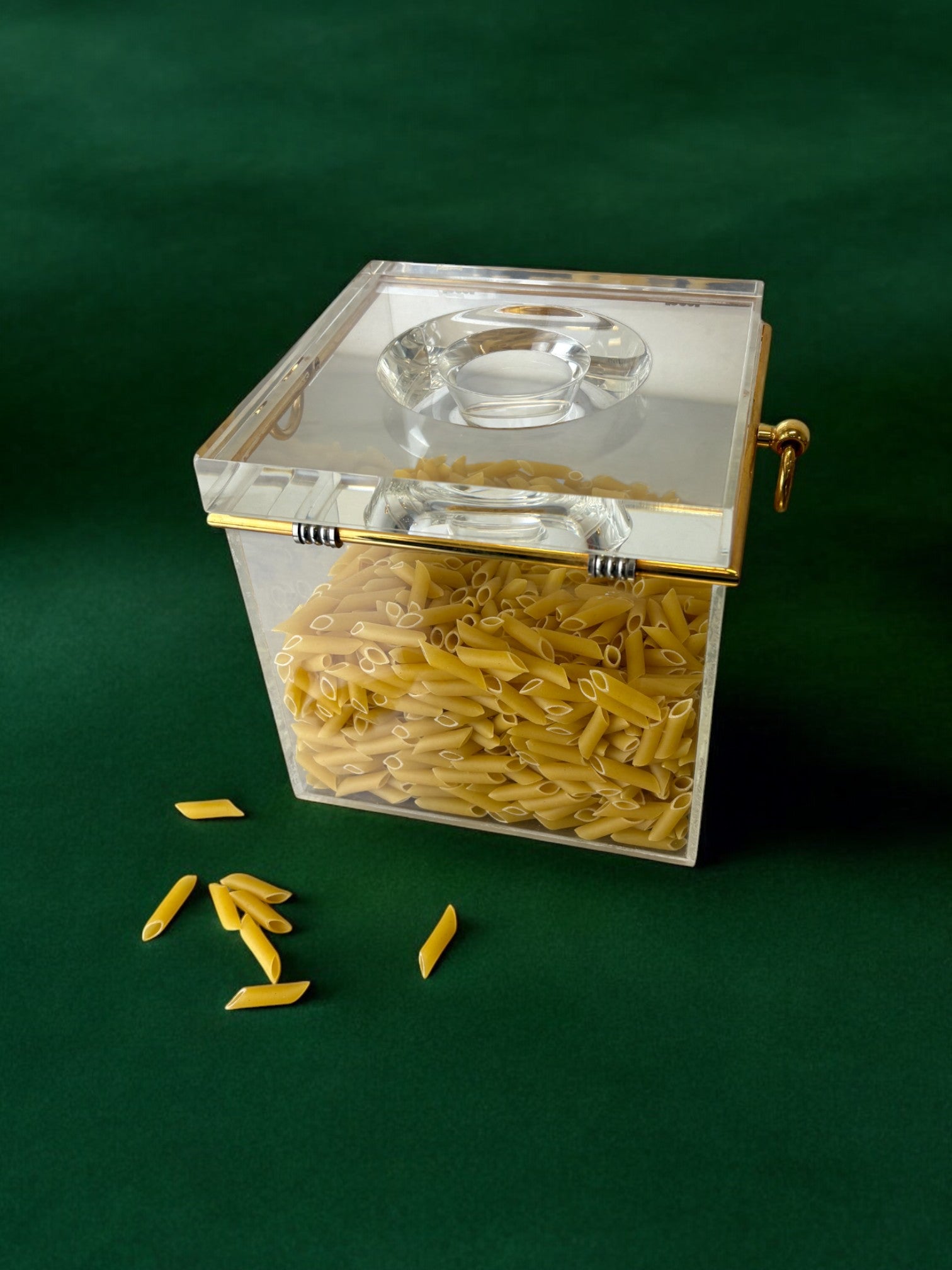 Lucite & Gold Plated Romeo Rega style Box, Italy, 1970s