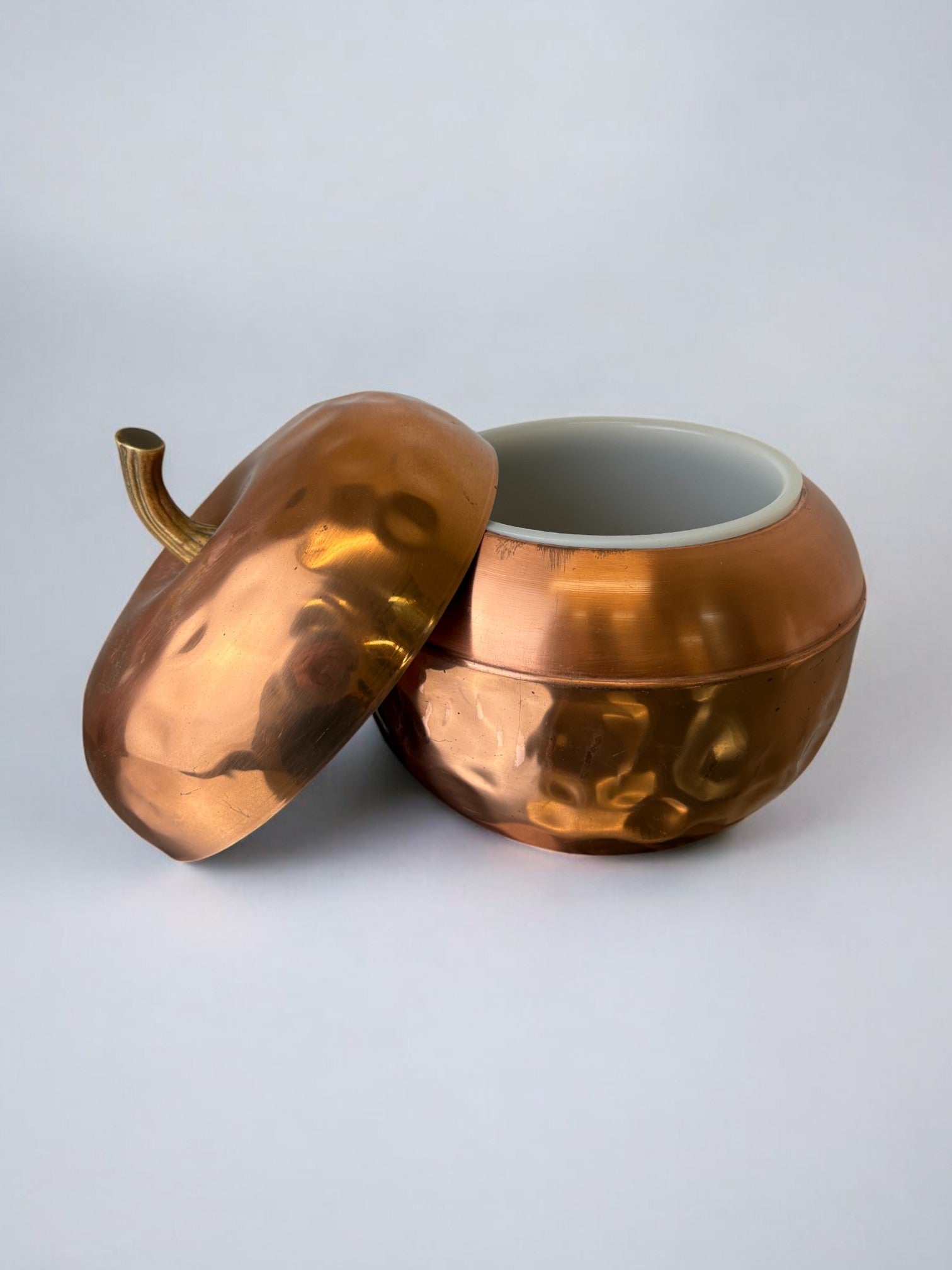 XL Apple shape Ice Bucket in copper, Portugal, 1970s
