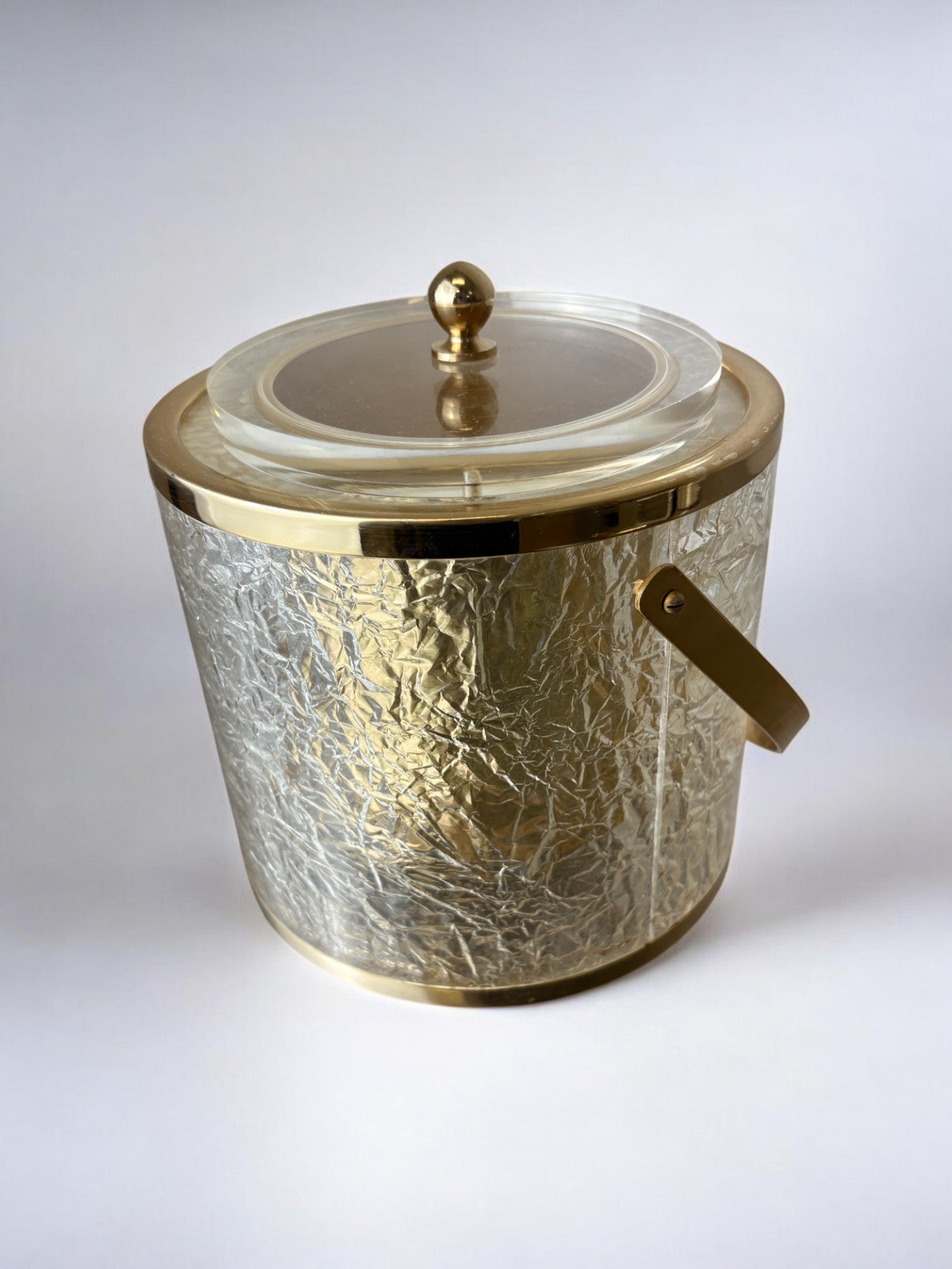 Dior style lucite ice Bucket with tongs, Italy, 1970