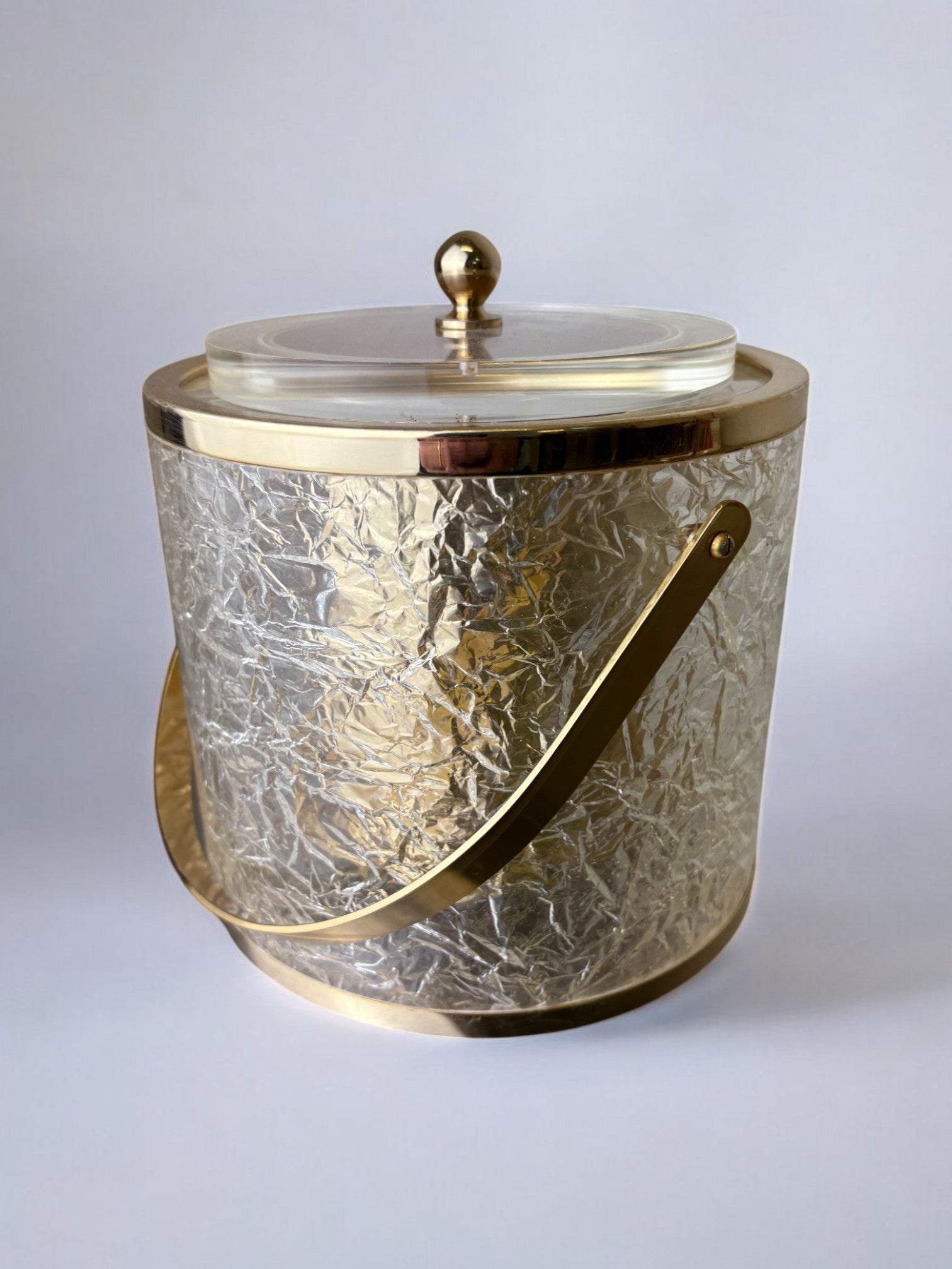 Dior style lucite ice Bucket with tongs, Italy, 1970