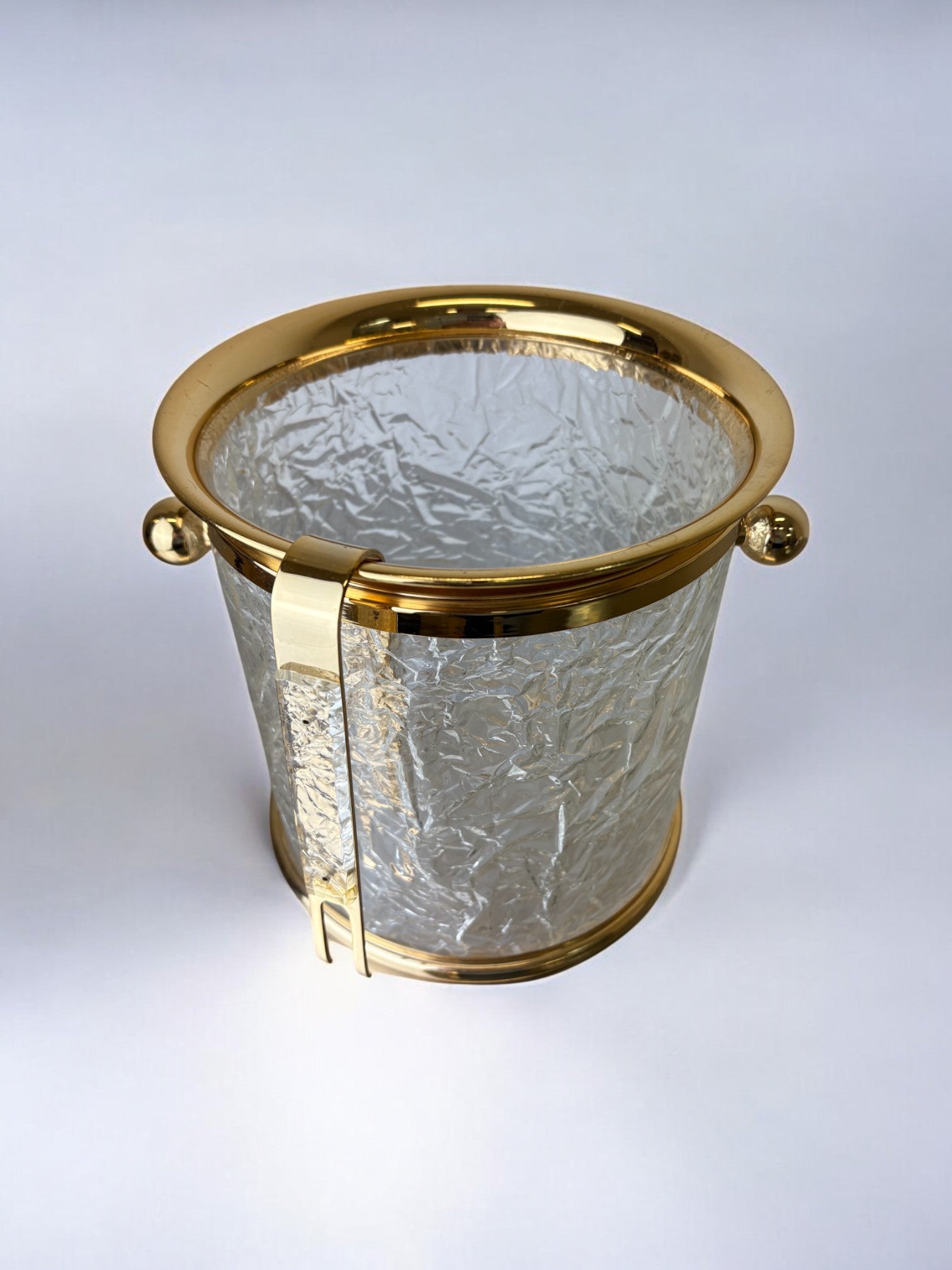 Dior style lucite ice Bucket with tongs, Italy, Circa 1970