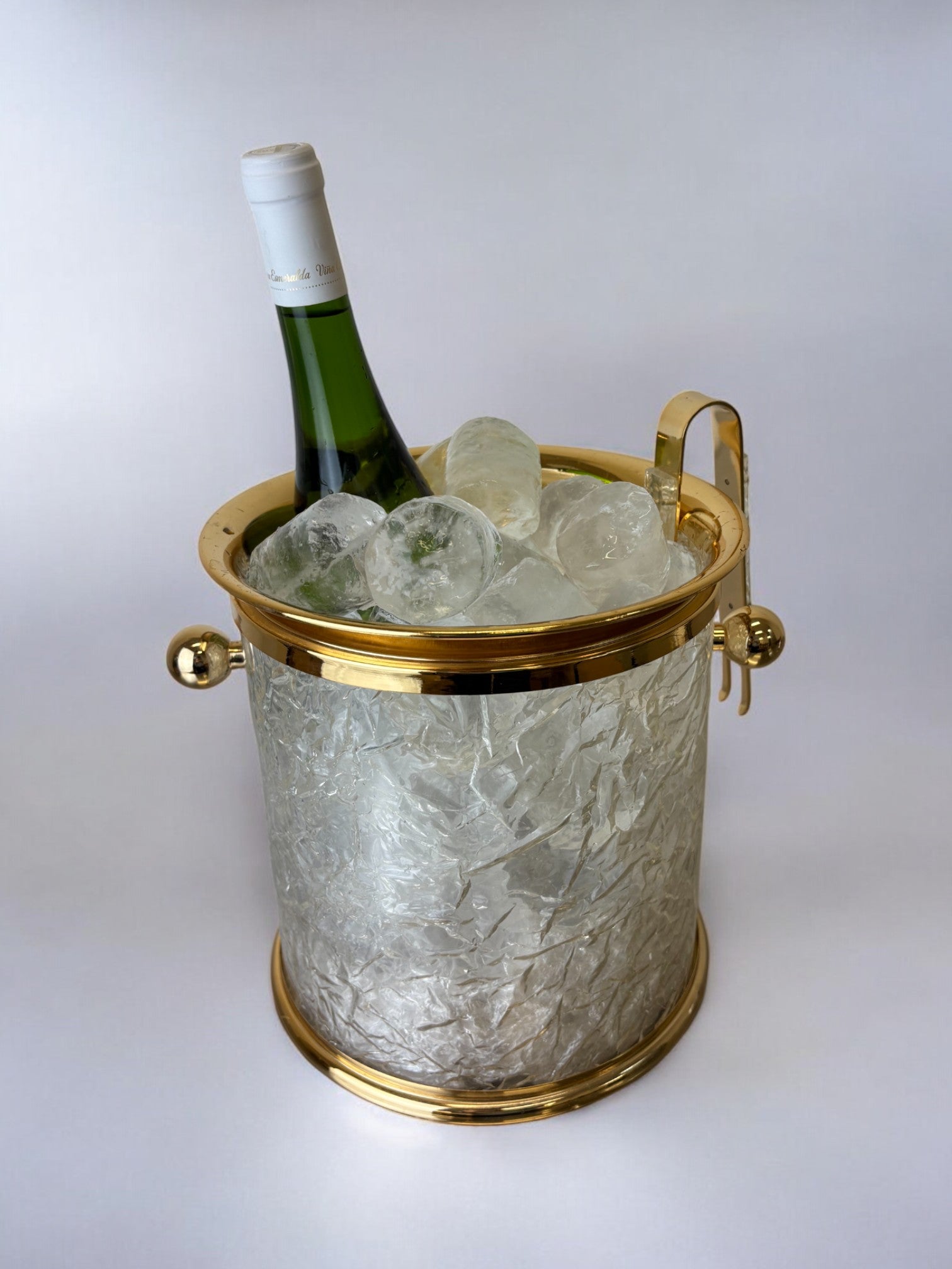 Dior style lucite ice Bucket with tongs, Italy, Circa 1970