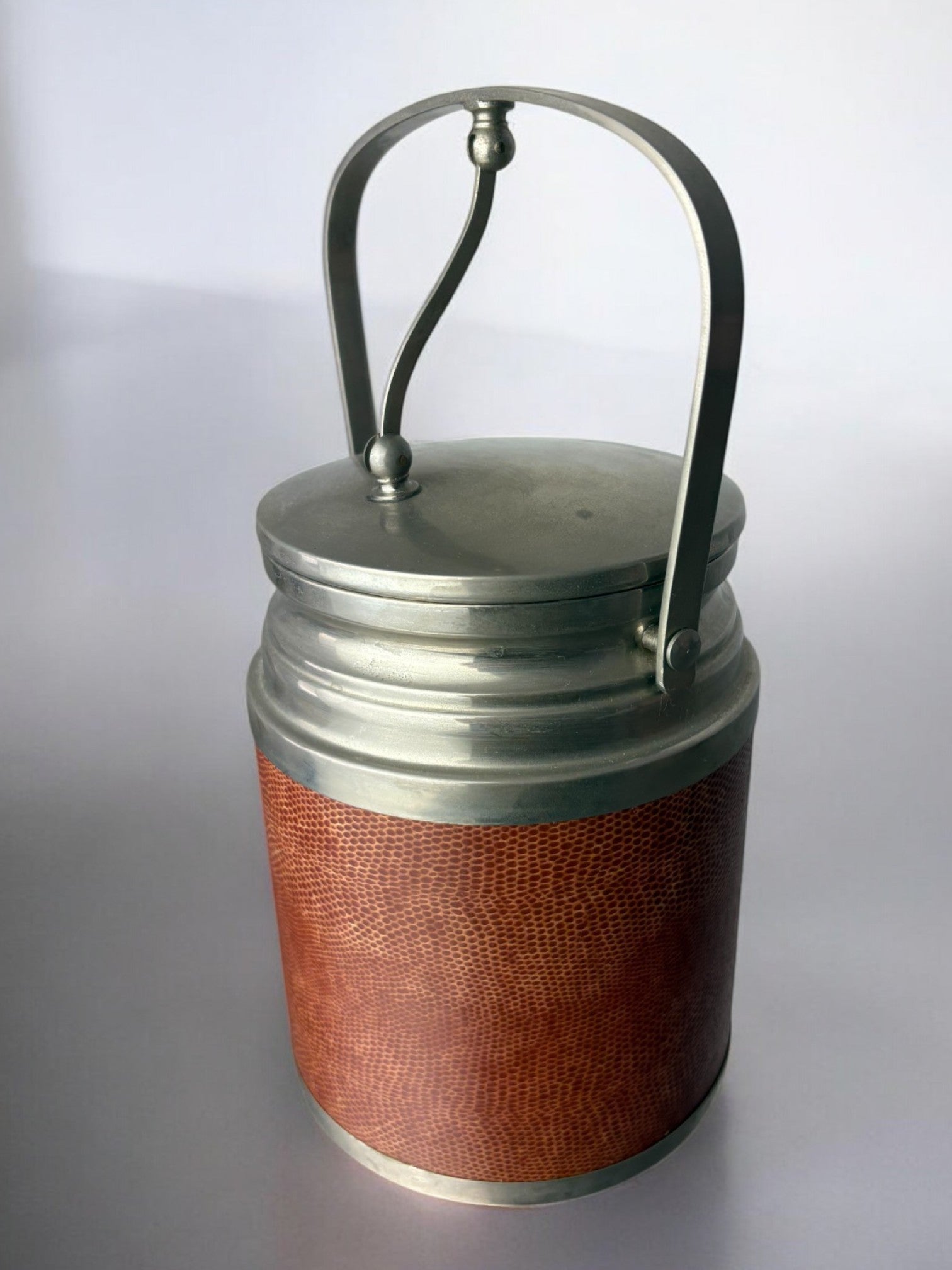 Regency Leather Ice Bucket with tongs, Italy, 1970