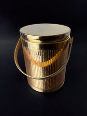Golden Disco Era Ice Bucket, gilded mirrors, Italy, 1970