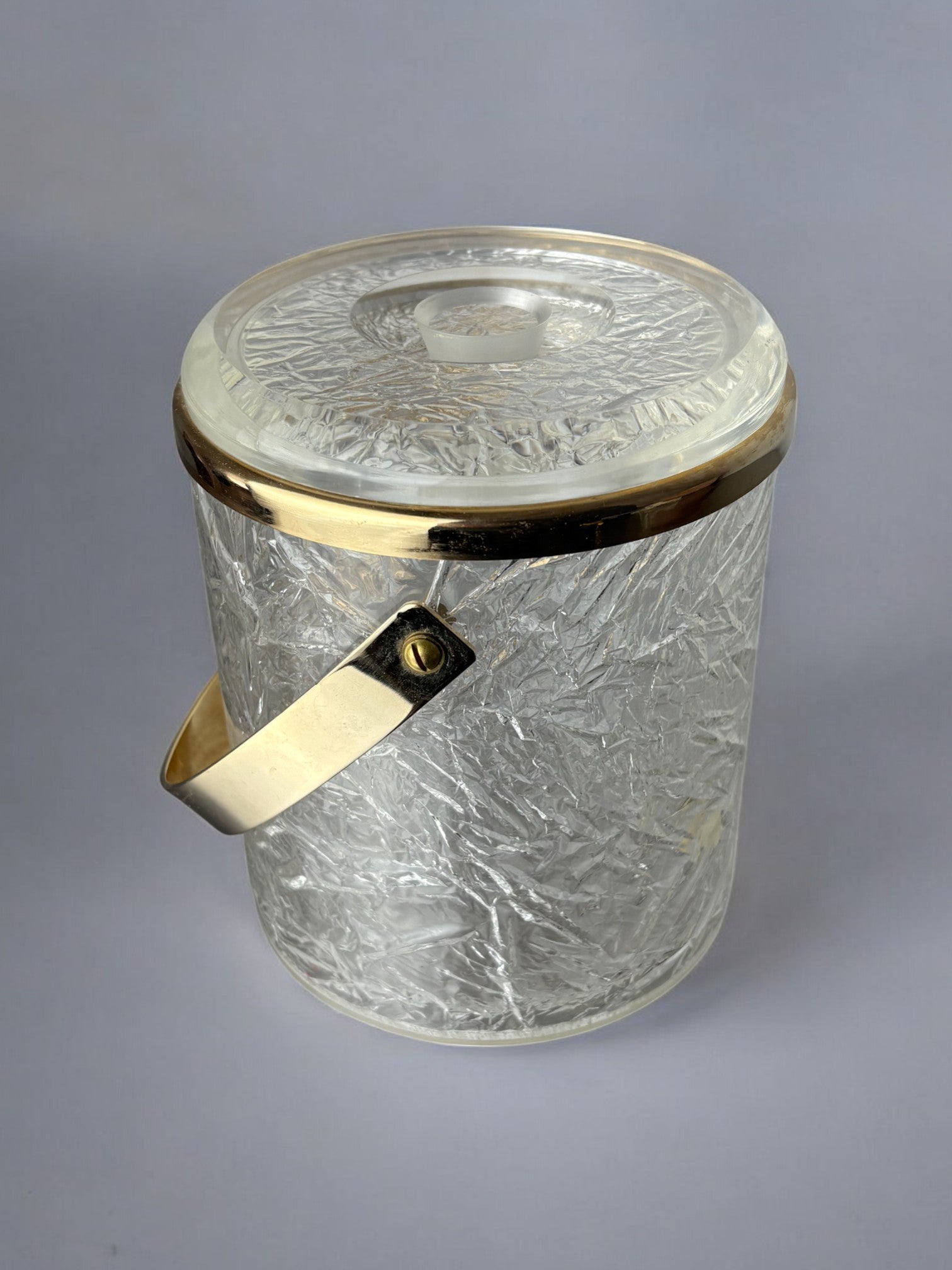 Dior style lucite Ice Bucket with tongs, Italy, 1970's