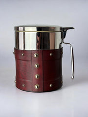 Regency Leather & nails Ice Bucket, Italy, 1970's