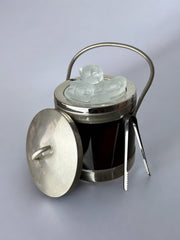Faux Tortoise Shell Ice Bucket with tongs, Italy, 1970s