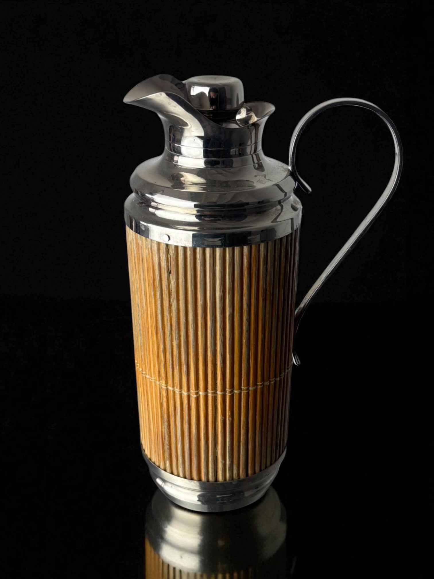 Christian Dior Style Rattan Pitcher, Italy, 1970's
