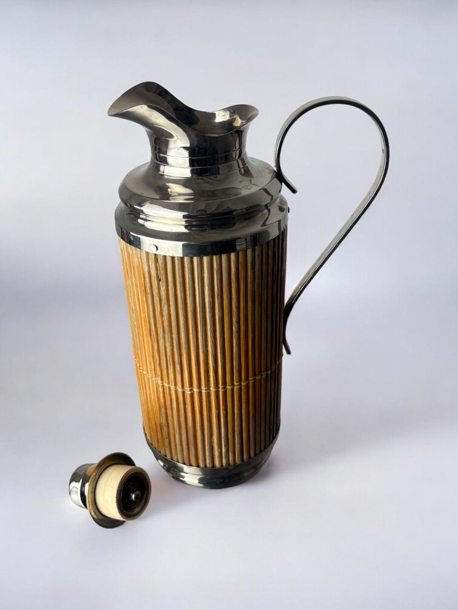 Christian Dior Style Rattan Pitcher, Italy, 1970's