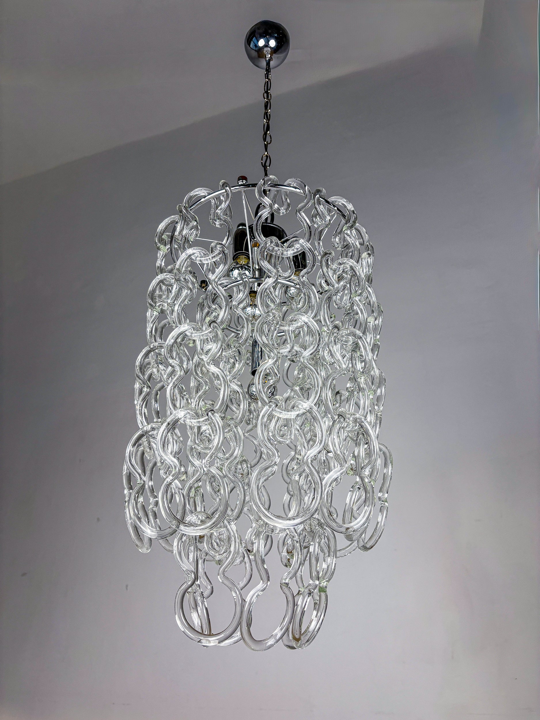 Giogali Chandelier by Angelo Mangiarotti for Vistosi, Murano Glass, Italy 1960s
