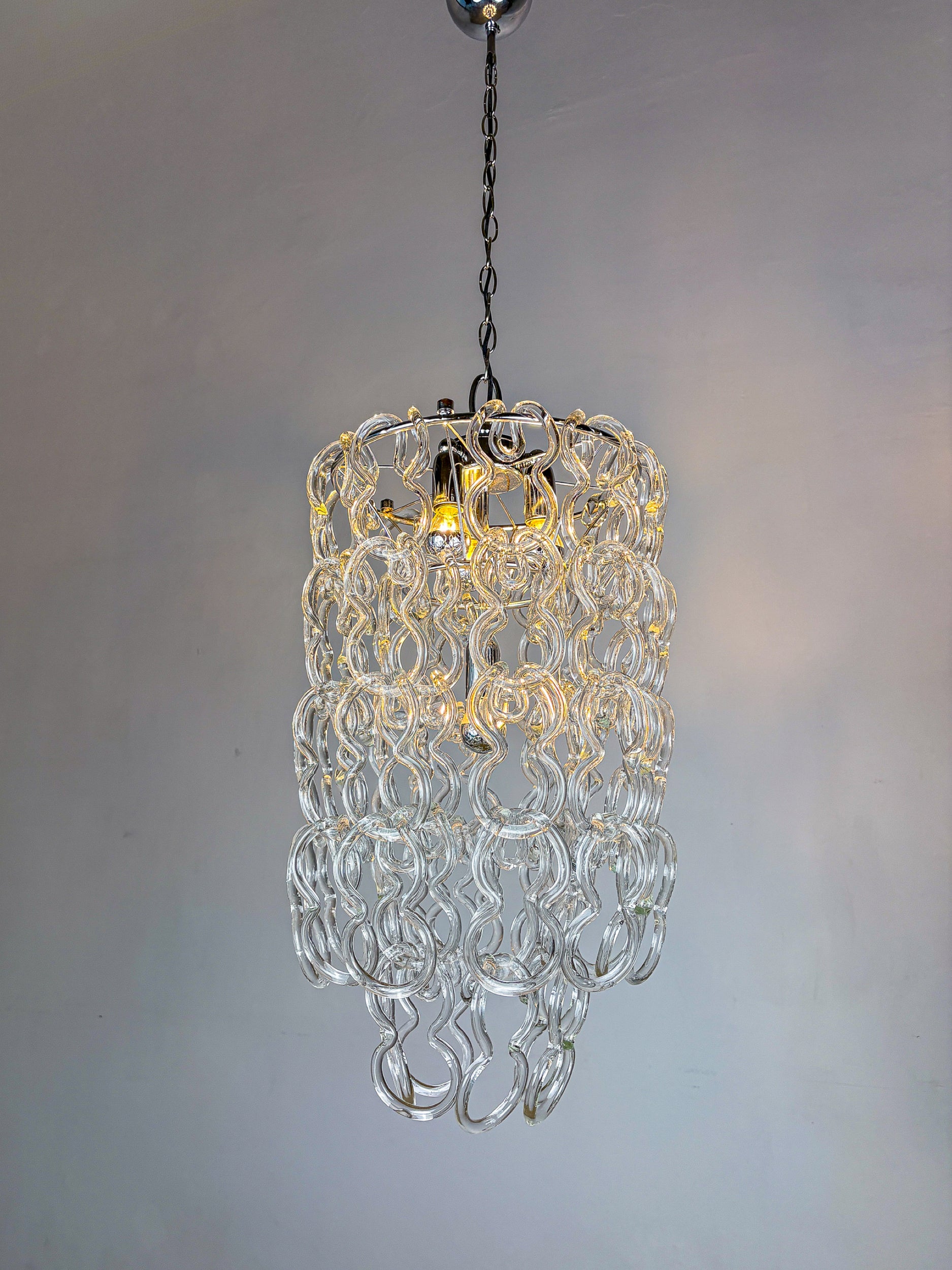 Giogali Chandelier by Angelo Mangiarotti for Vistosi, Murano Glass, Italy 1960s
