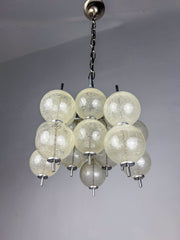 "Sterrenbeeld" Murano bubbled glass Chandelier by Raak, Netherlands, 1960's