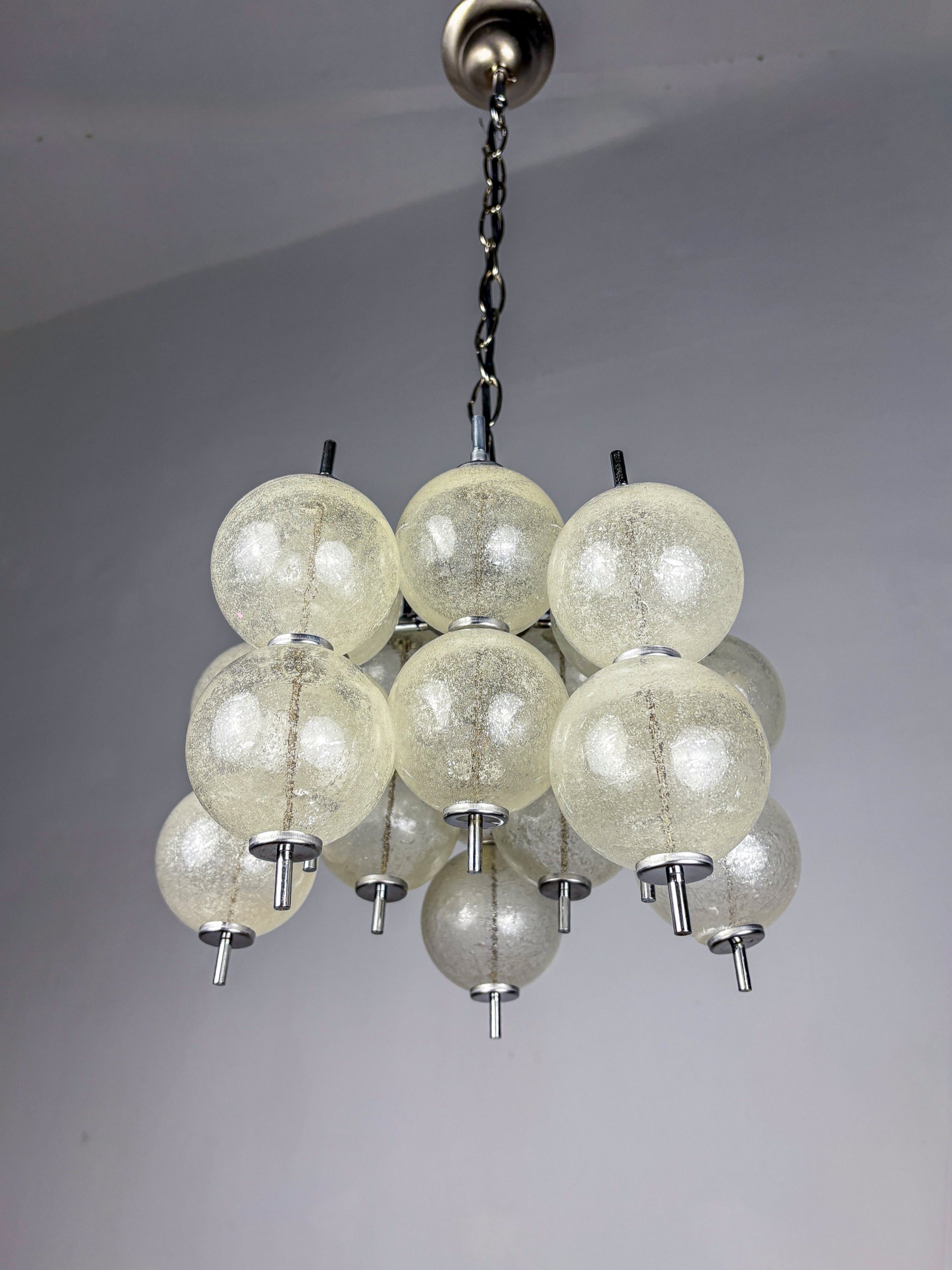 "Sterrenbeeld" Murano bubbled glass Chandelier by Raak, Netherlands, 1960's