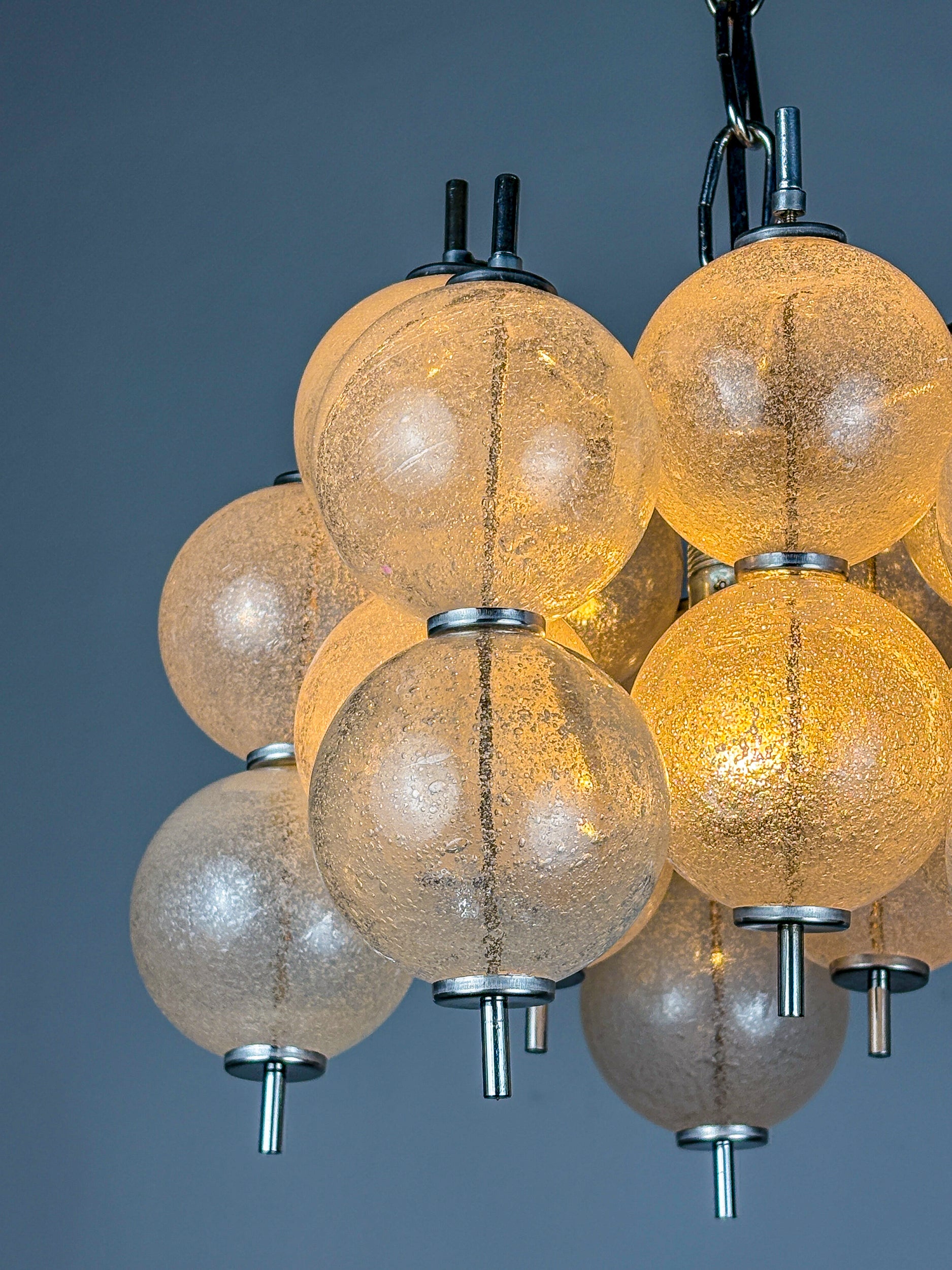 "Sterrenbeeld" Murano bubbled glass Chandelier by Raak, Netherlands, 1960's