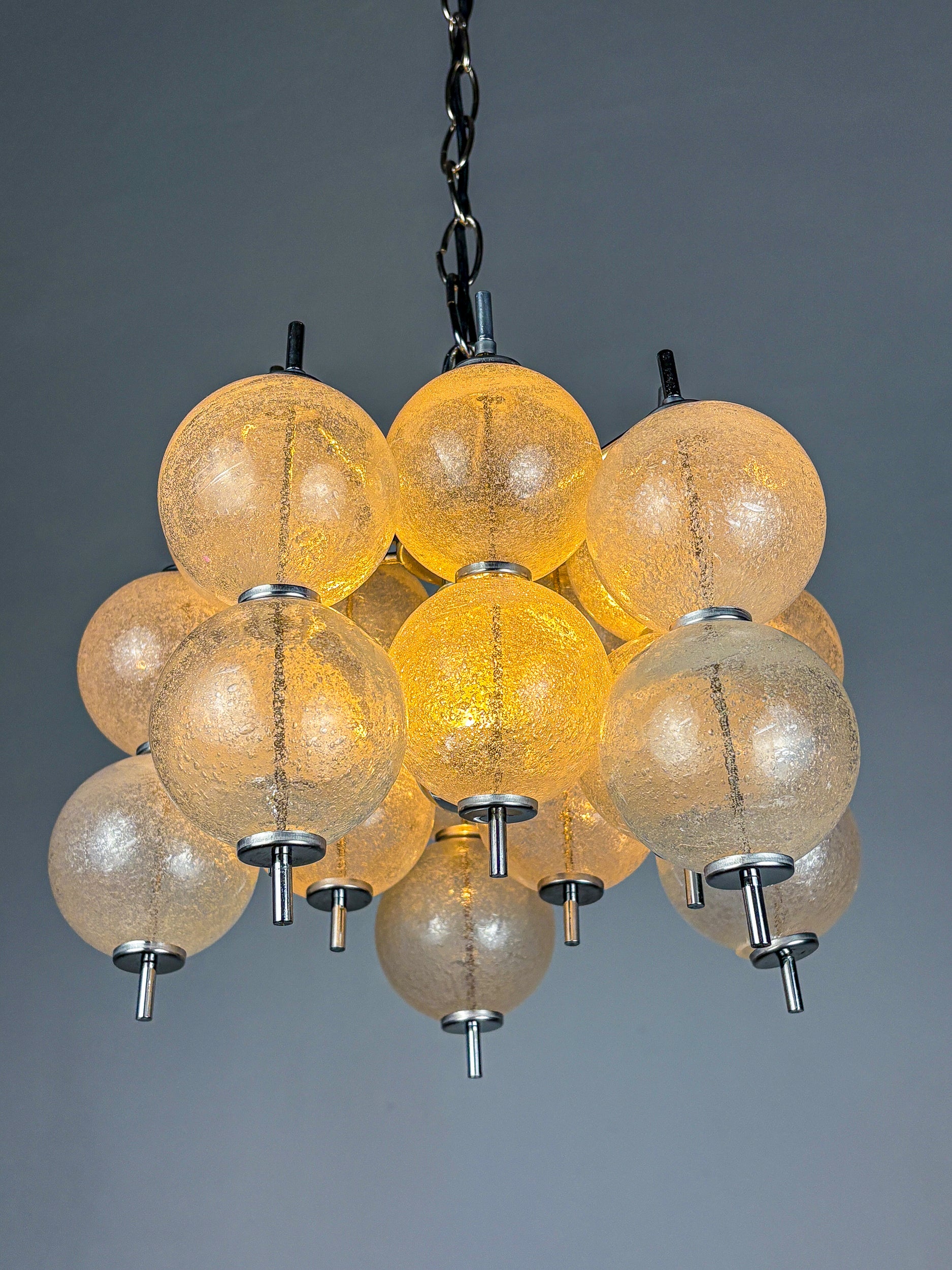 "Sterrenbeeld" Murano bubbled glass Chandelier by Raak, Netherlands, 1960's