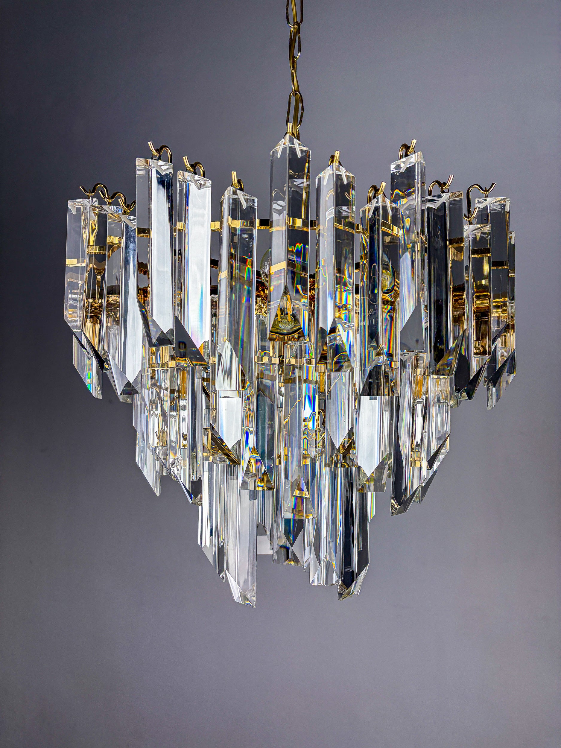 Four-Tier Cascade Chandelier by Venini, Murano Glass, Italy 1970s