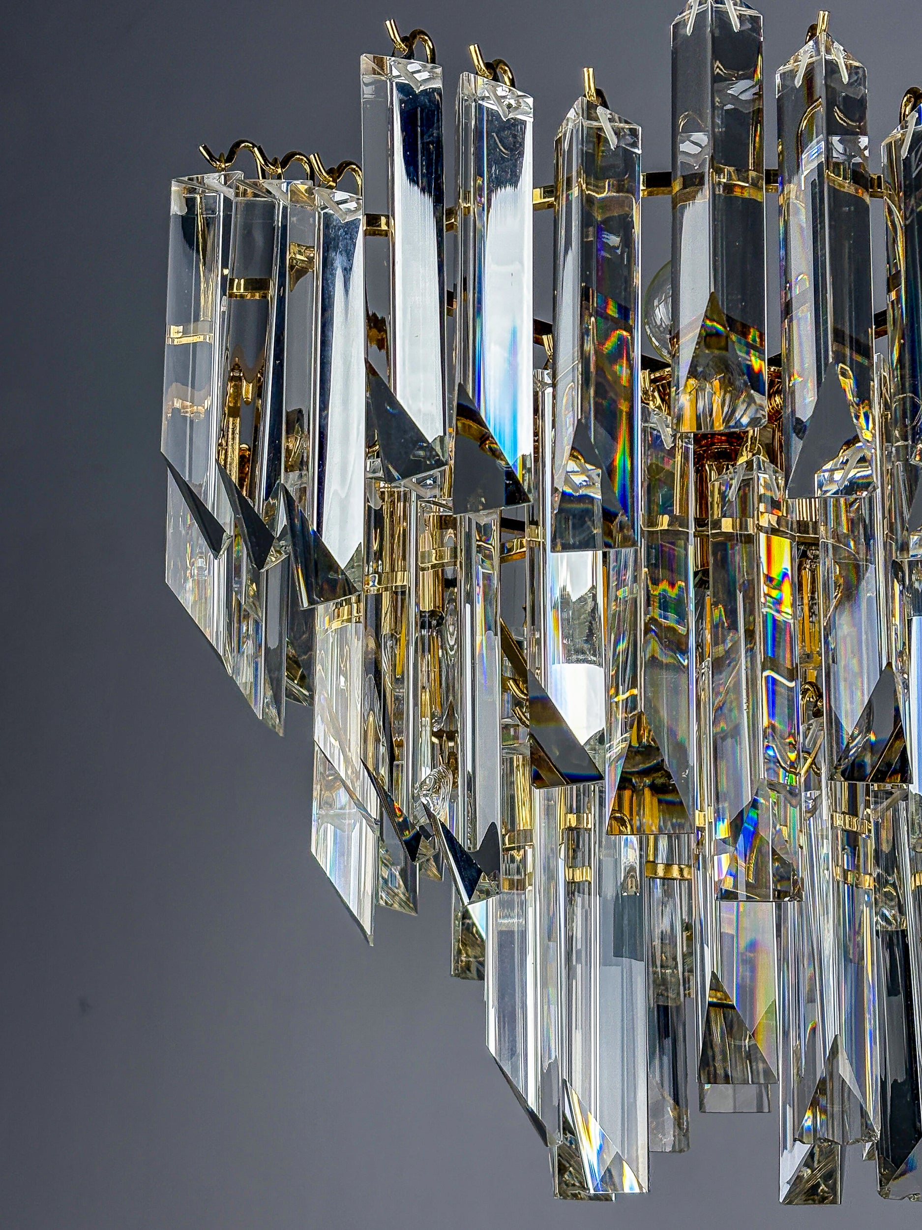 Four-Tier Cascade Chandelier by Venini, Murano Glass, Italy 1970s