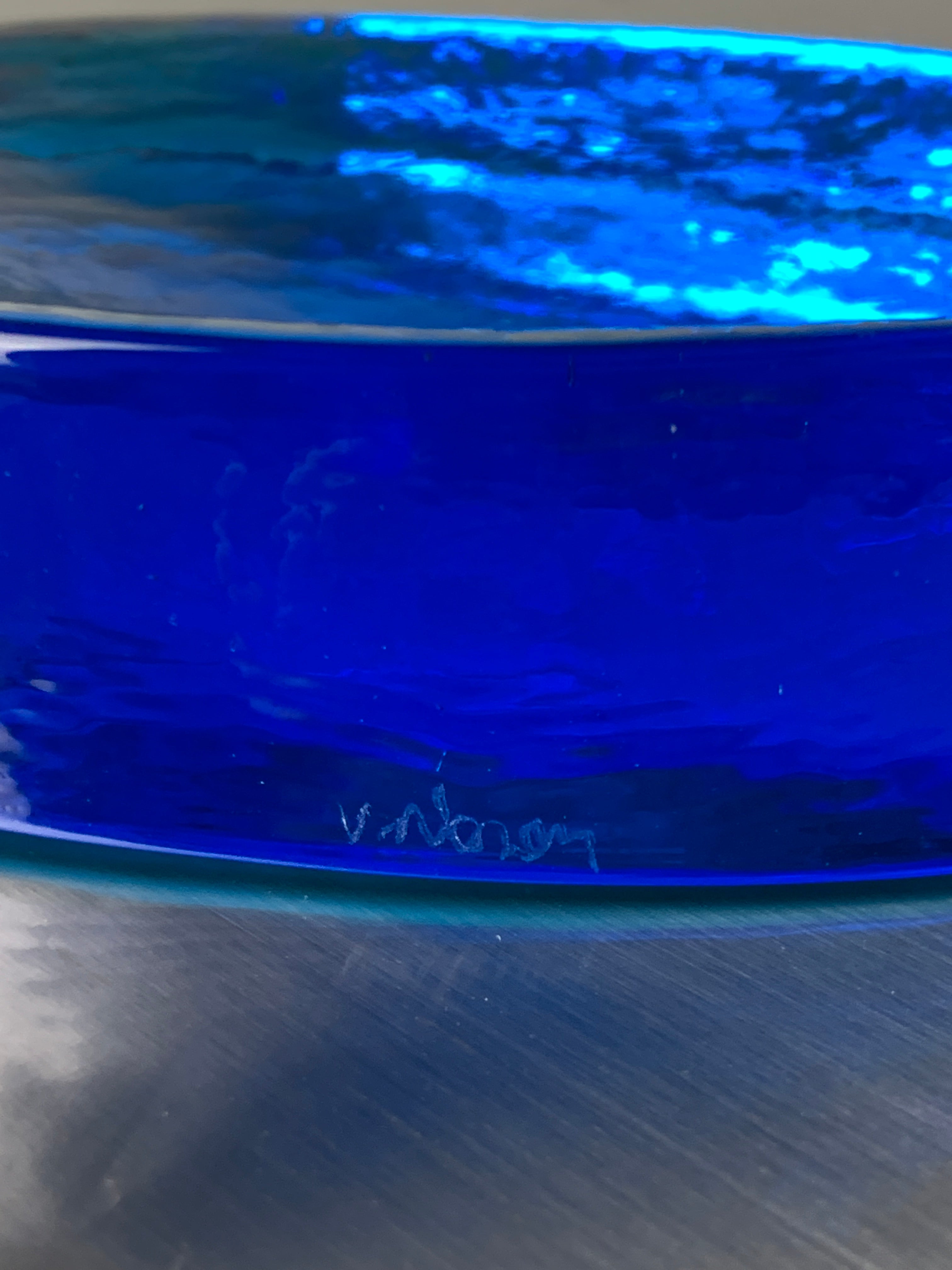 Blue ashtray by V.Nason in murano glass, italy, 1960