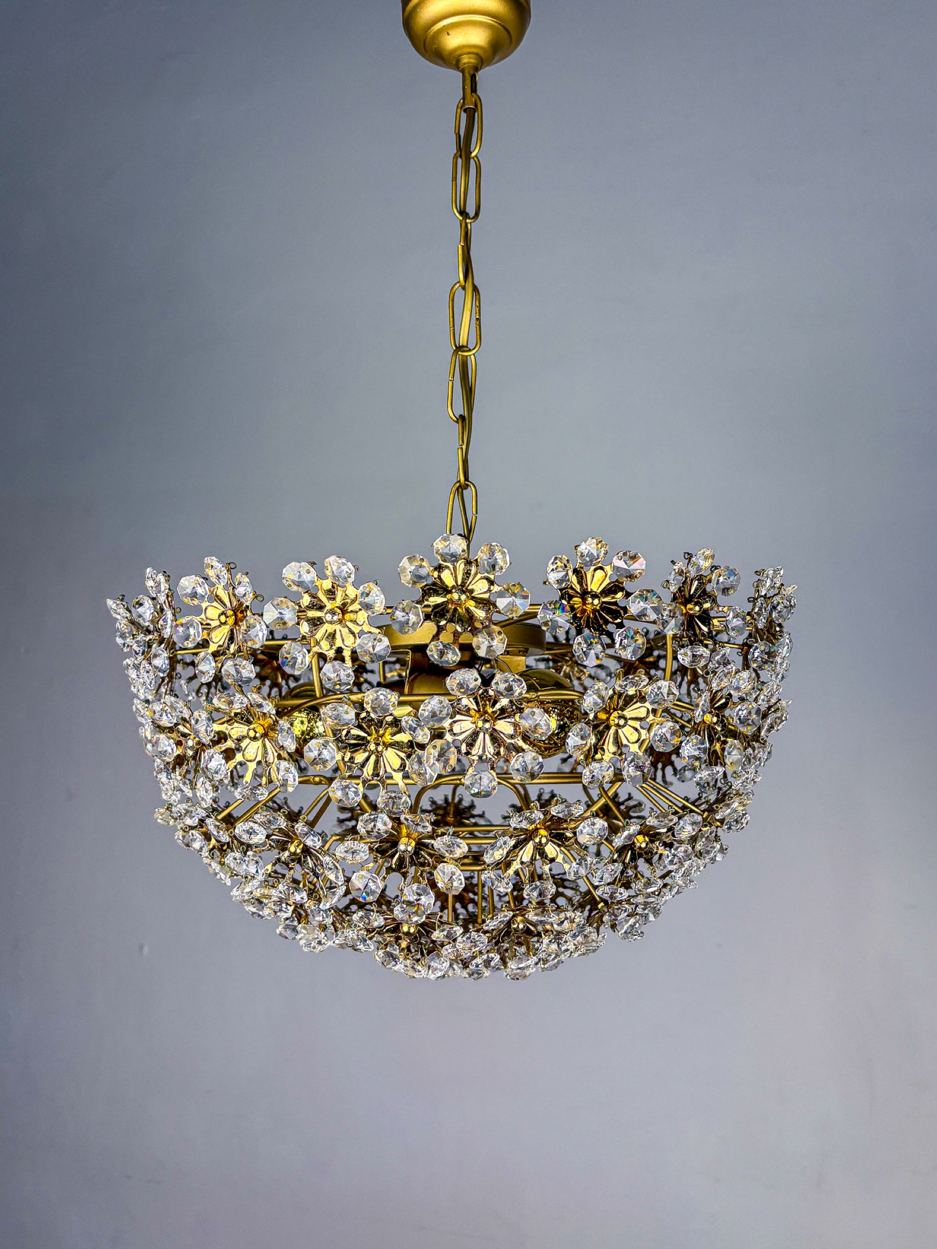 Bakalowits & Söhne Floral Crystal Chandelier, Austria, 1970s