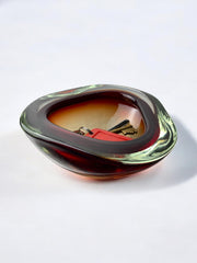 Sommerso Brown pocket tray by Seguso, Murano glass, Italy, 1970