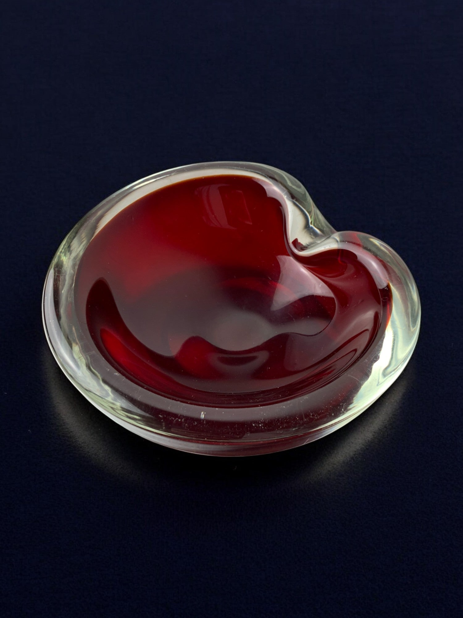 Sommerso Red vide-pochres by Seguso, Murano glass, Italy, 1970