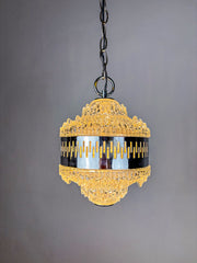 Kaiser Leuchten Chandelier, frosted glass, Germany, 1960's