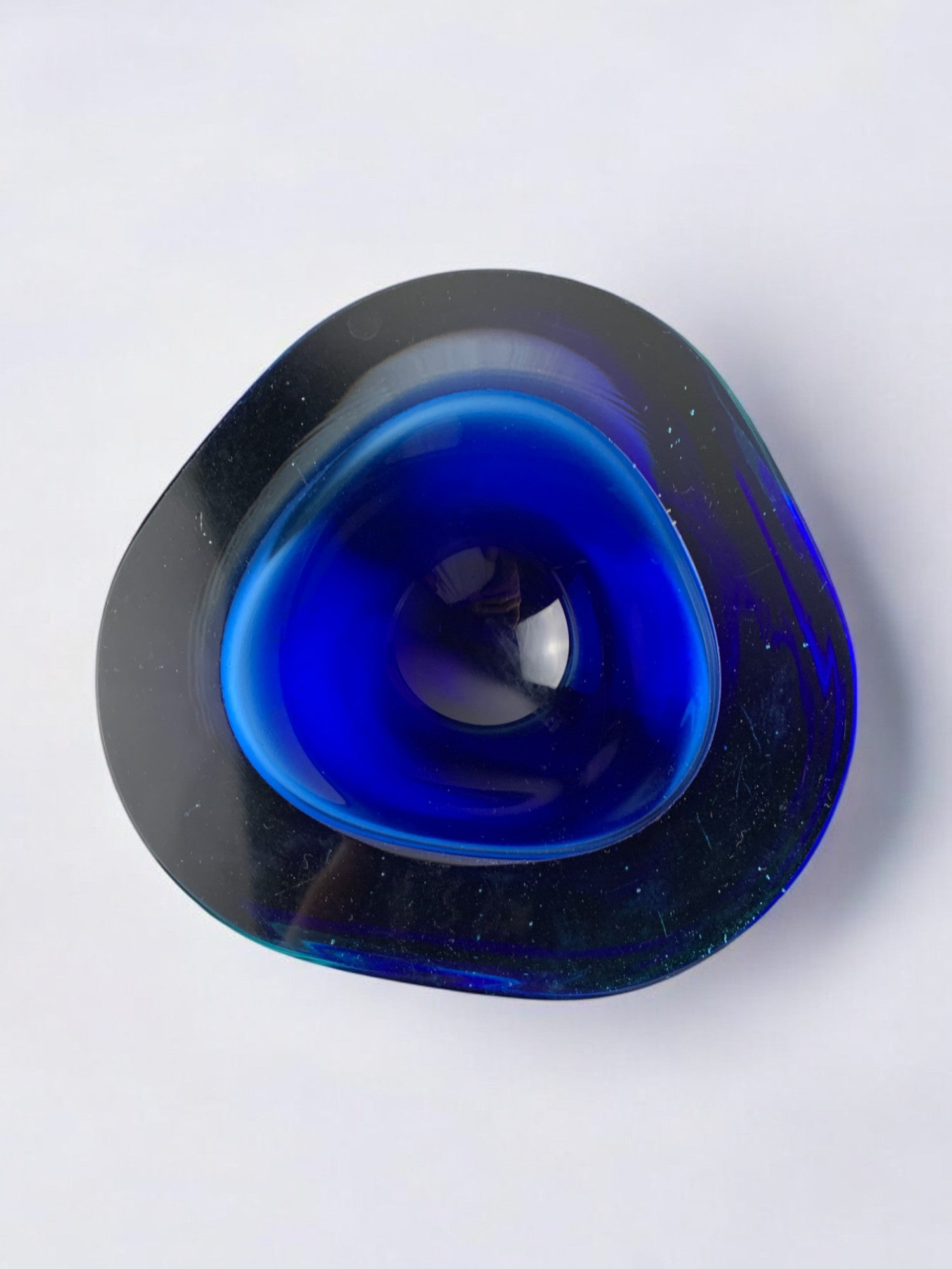 Blue Sommerso bowl by Seguso, Murano glass, Italy, 1970's