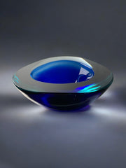 Blue Sommerso bowl by Seguso, Murano glass, Italy, 1970's