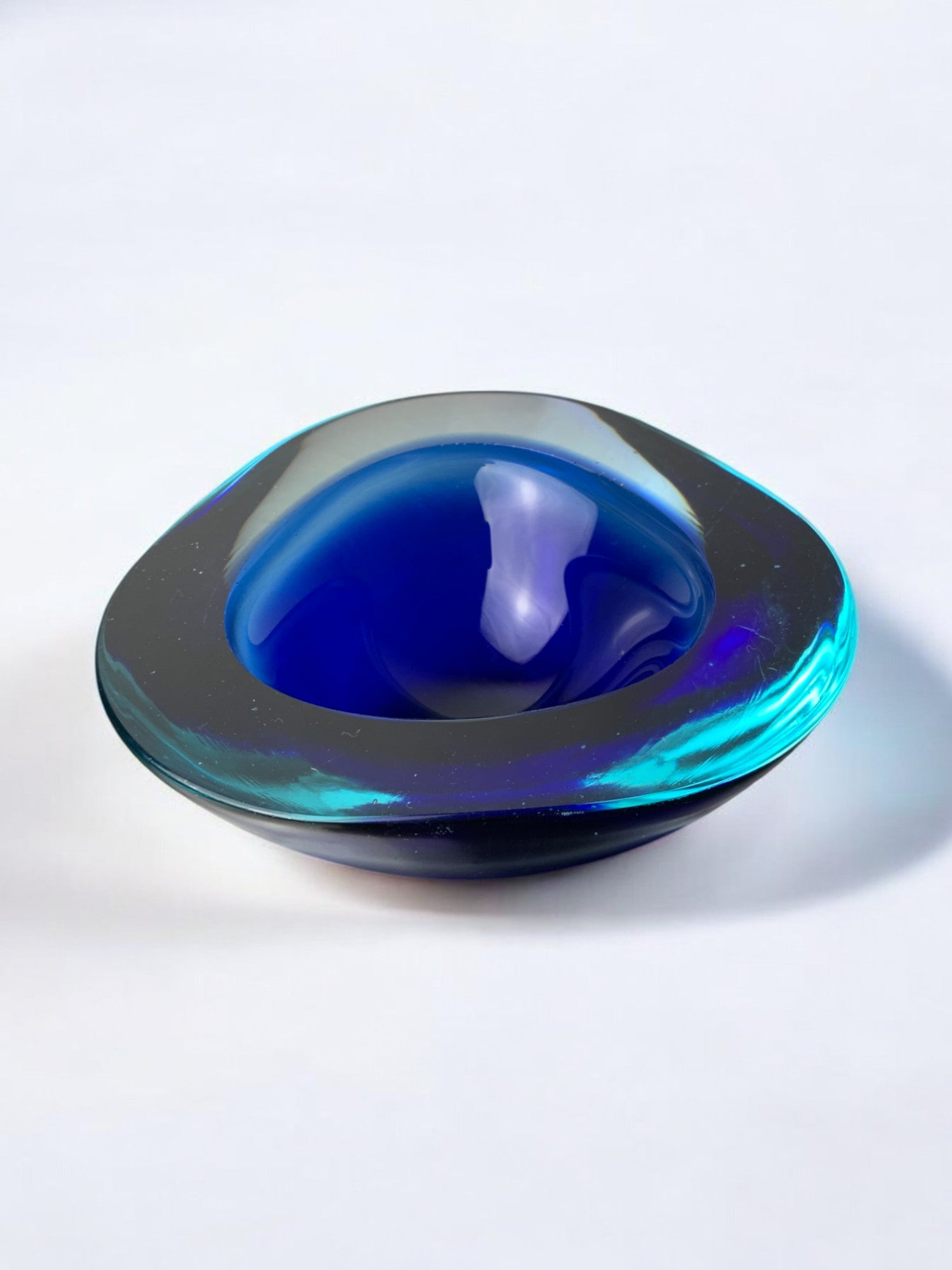 Blue Sommerso bowl by Seguso, Murano glass, Italy, 1970's