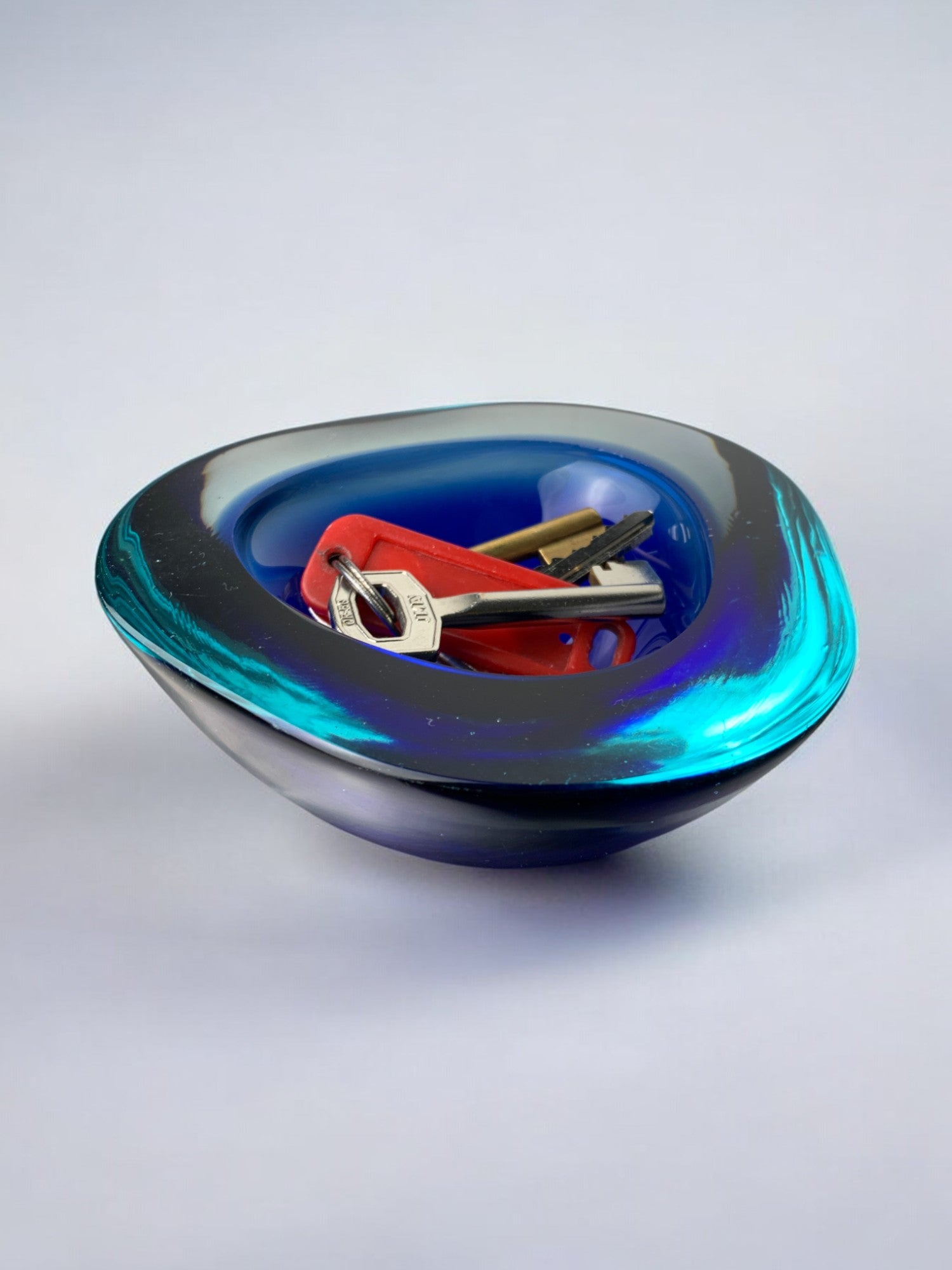 Blue Sommerso bowl by Seguso, Murano glass, Italy, 1970's