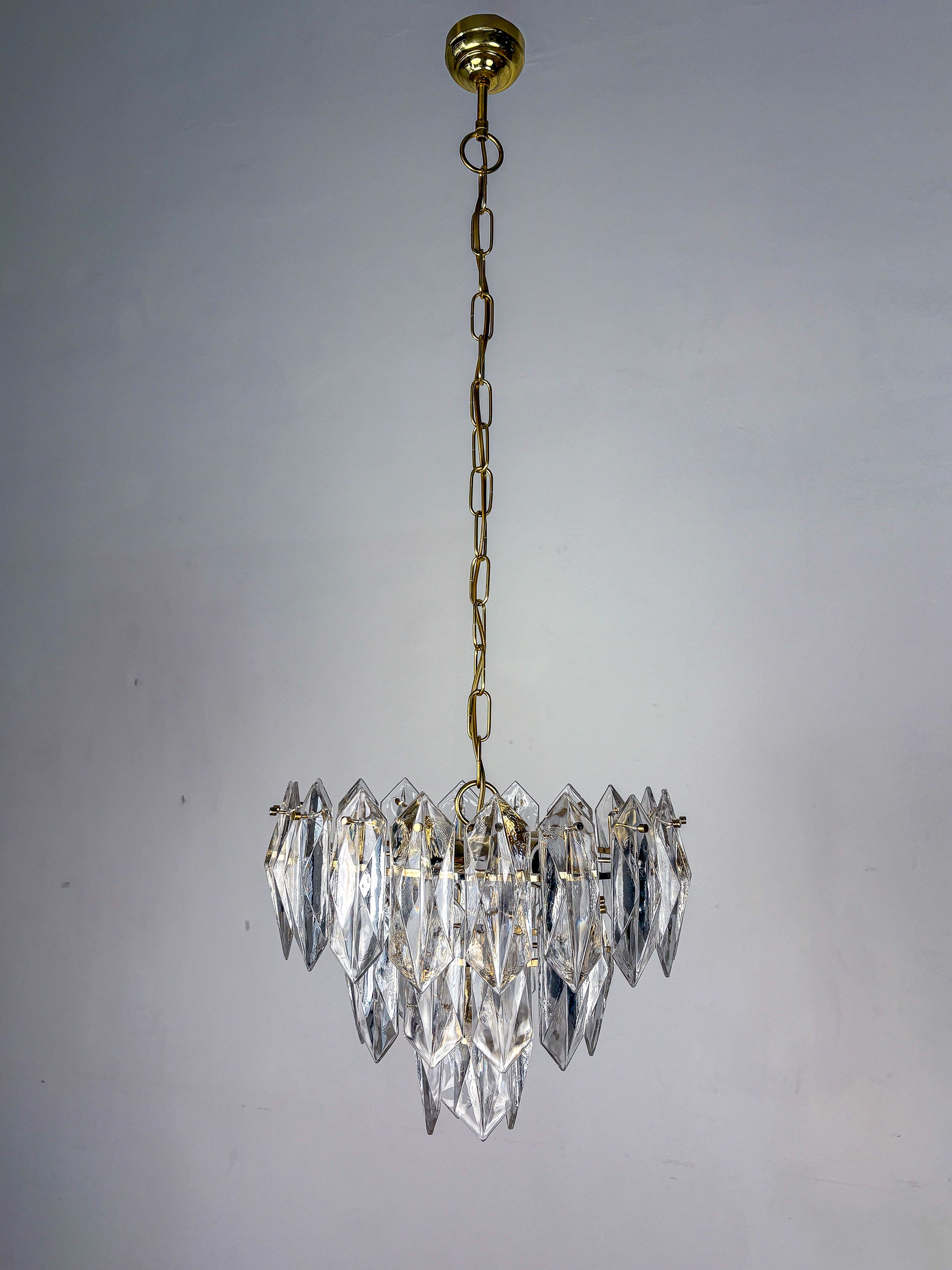 JT Kalmar chandelier, cut glass, 3 levels, Austria, Circa 1970's