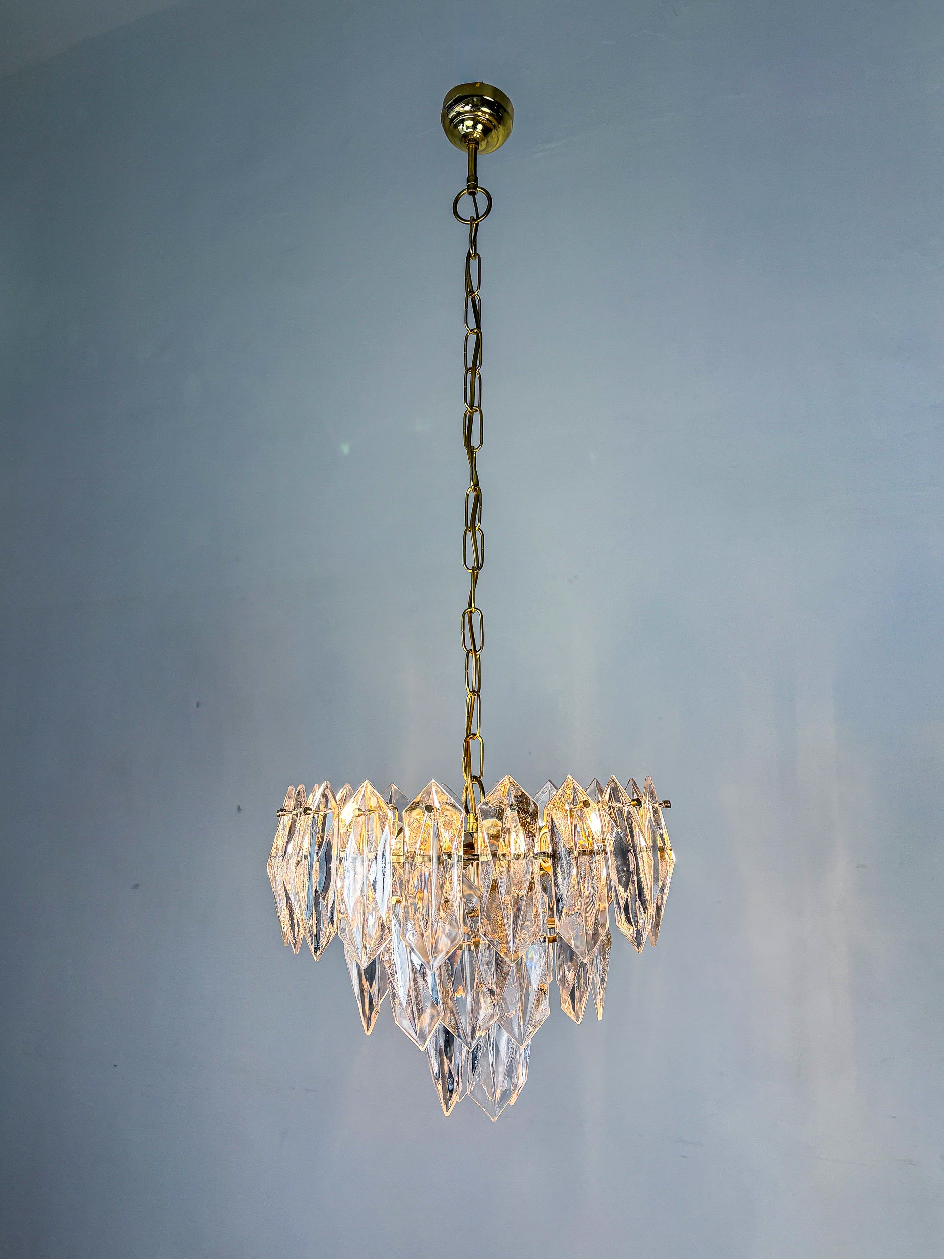 JT Kalmar chandelier, cut glass, 3 levels, Austria, Circa 1970's
