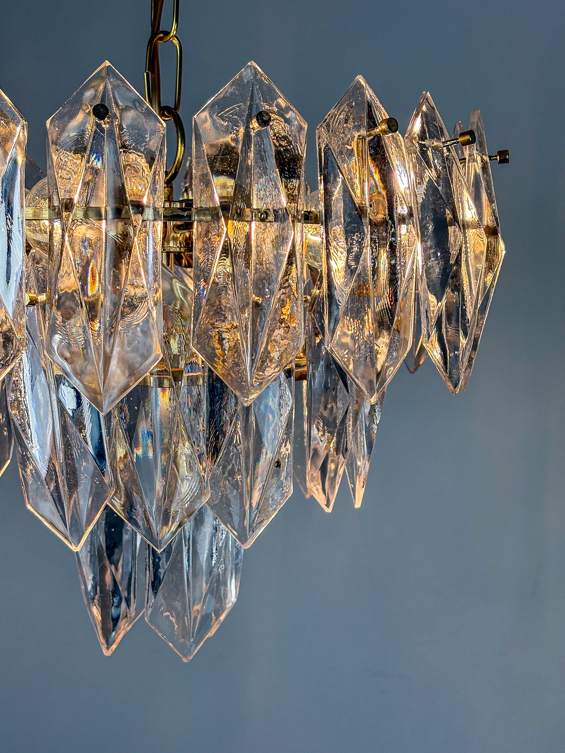 JT Kalmar chandelier, cut glass, 3 levels, Austria, Circa 1970's