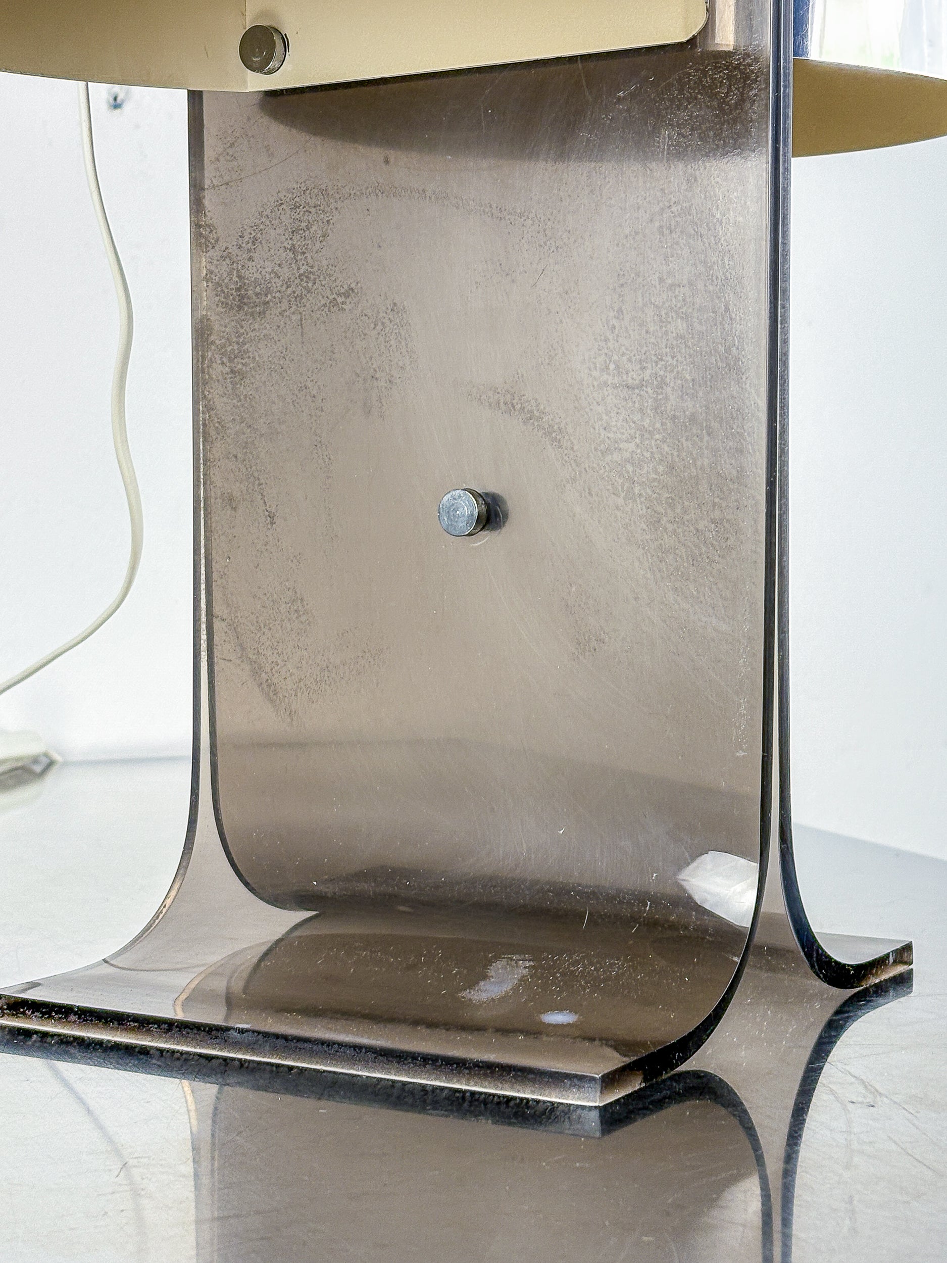 Lucite and Chrome Table Lamp Attributed to Gianfranco Fini & Fabrizio Cocchi, Italy 1970s