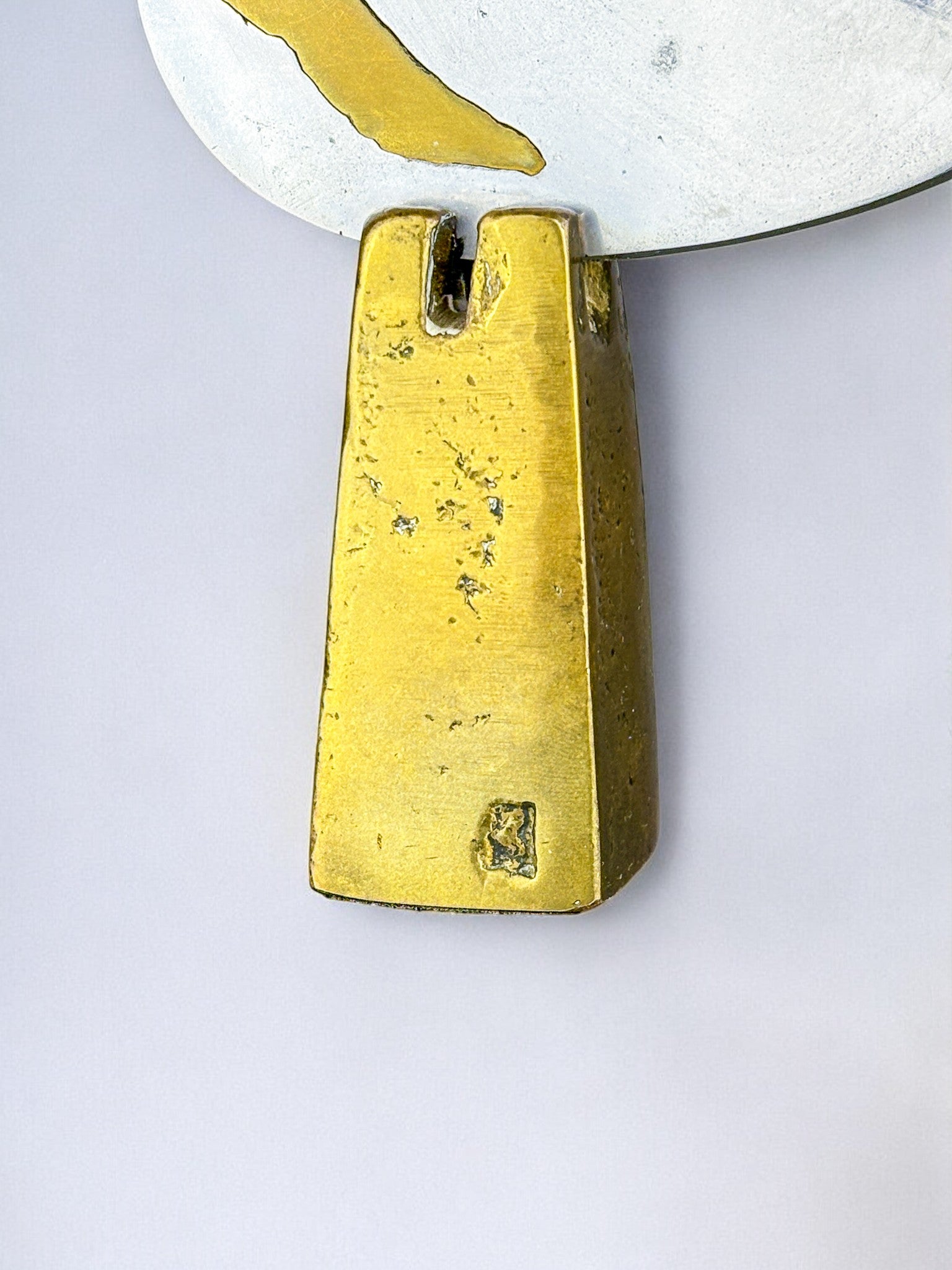 Brutalist clock by Art3, Bronze and aluminum, Spain, 1980's