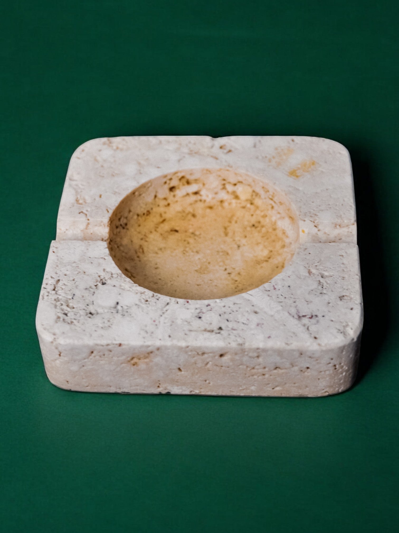 Brutalist ashtray by Fratelli Mannelli, travertine, Italy, 1970