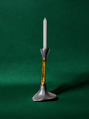 Brutalist candlestick by David Marshall, bronze and aluminum, Spain, 1970's