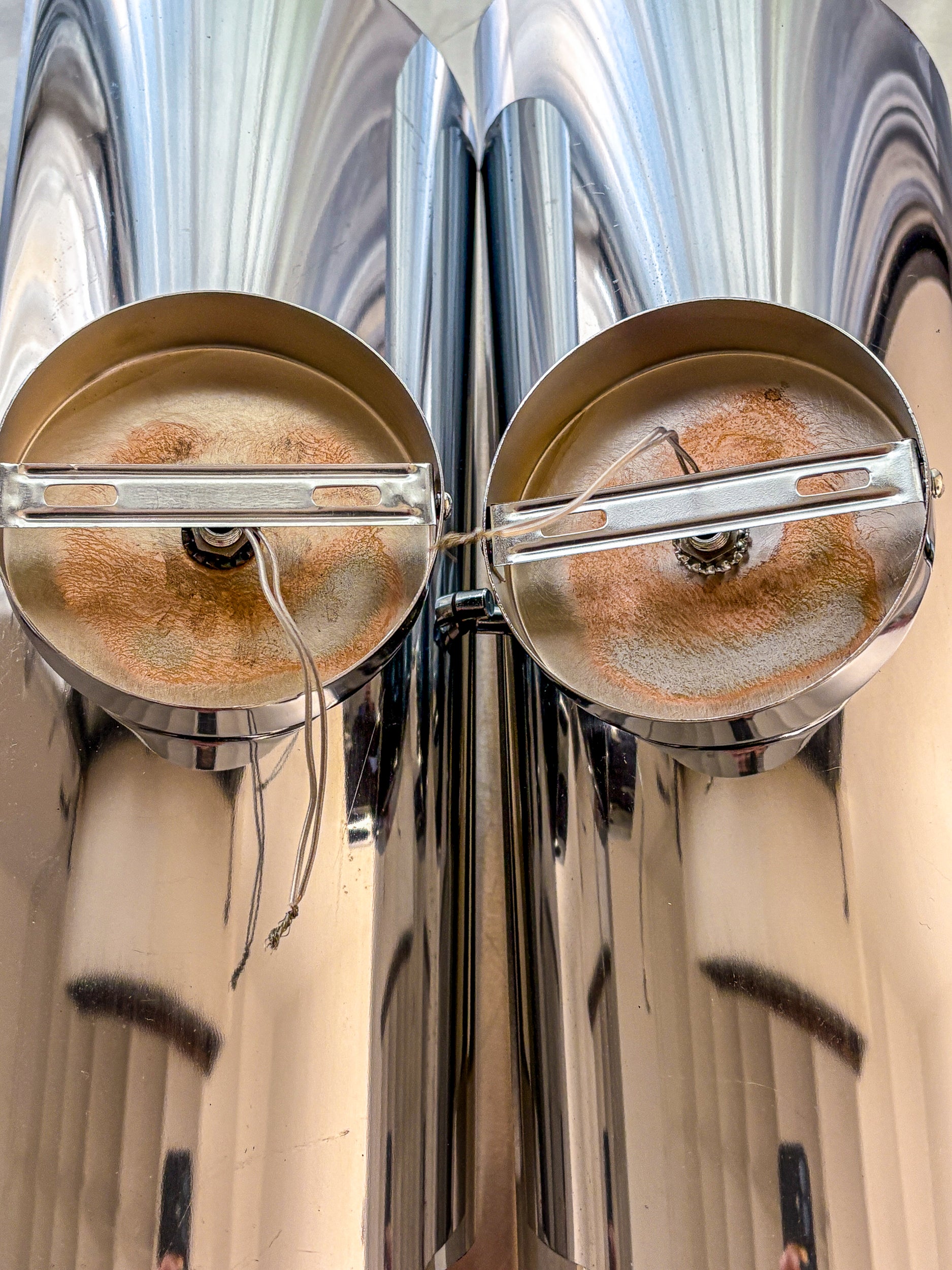Pair of Space-Age wall Sconces, Max Sauze's style, France, Circa 1970's