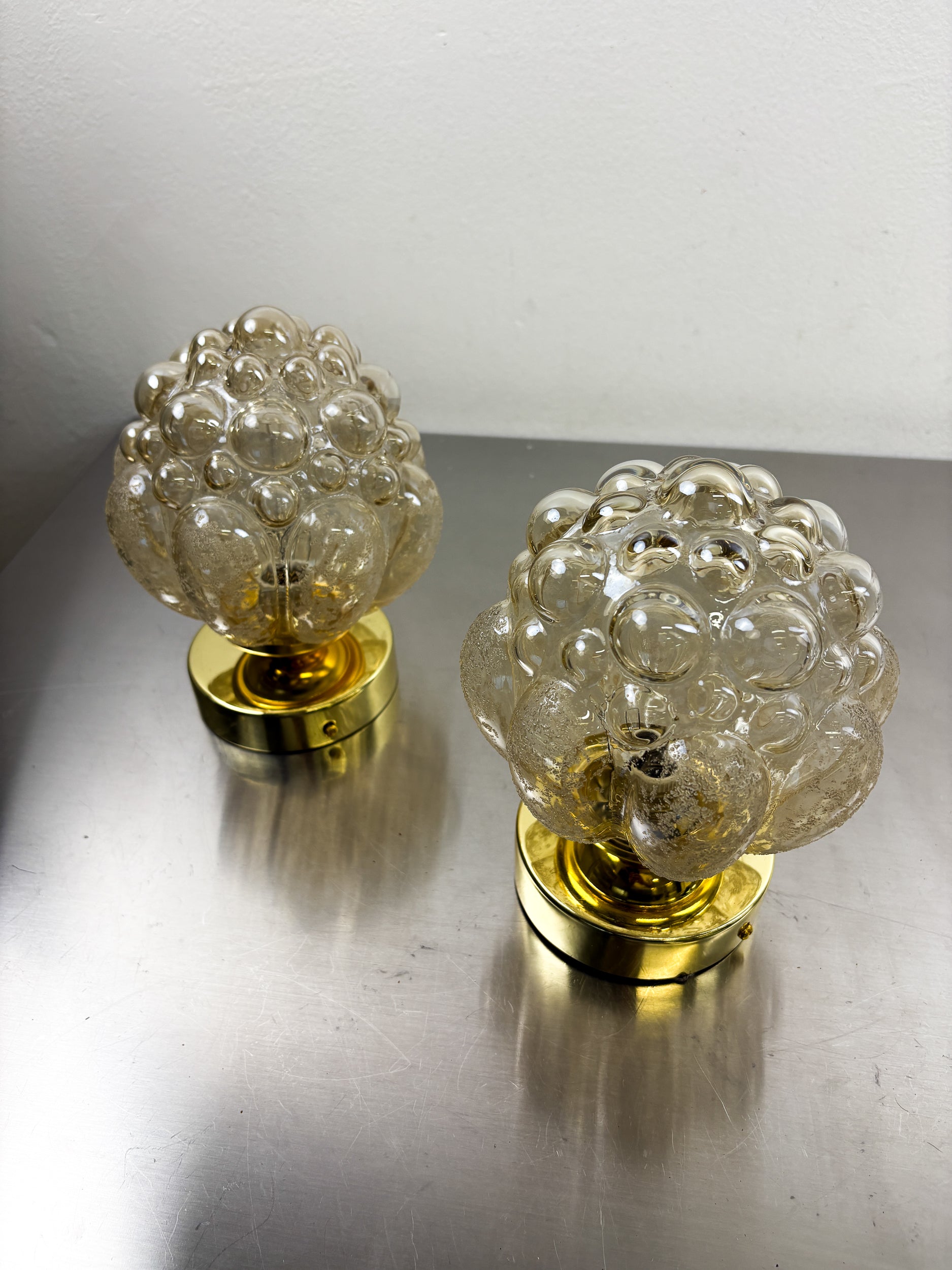 Pair of Bubble Glass Sconces – Helena Tynell Style, Germany 1970s