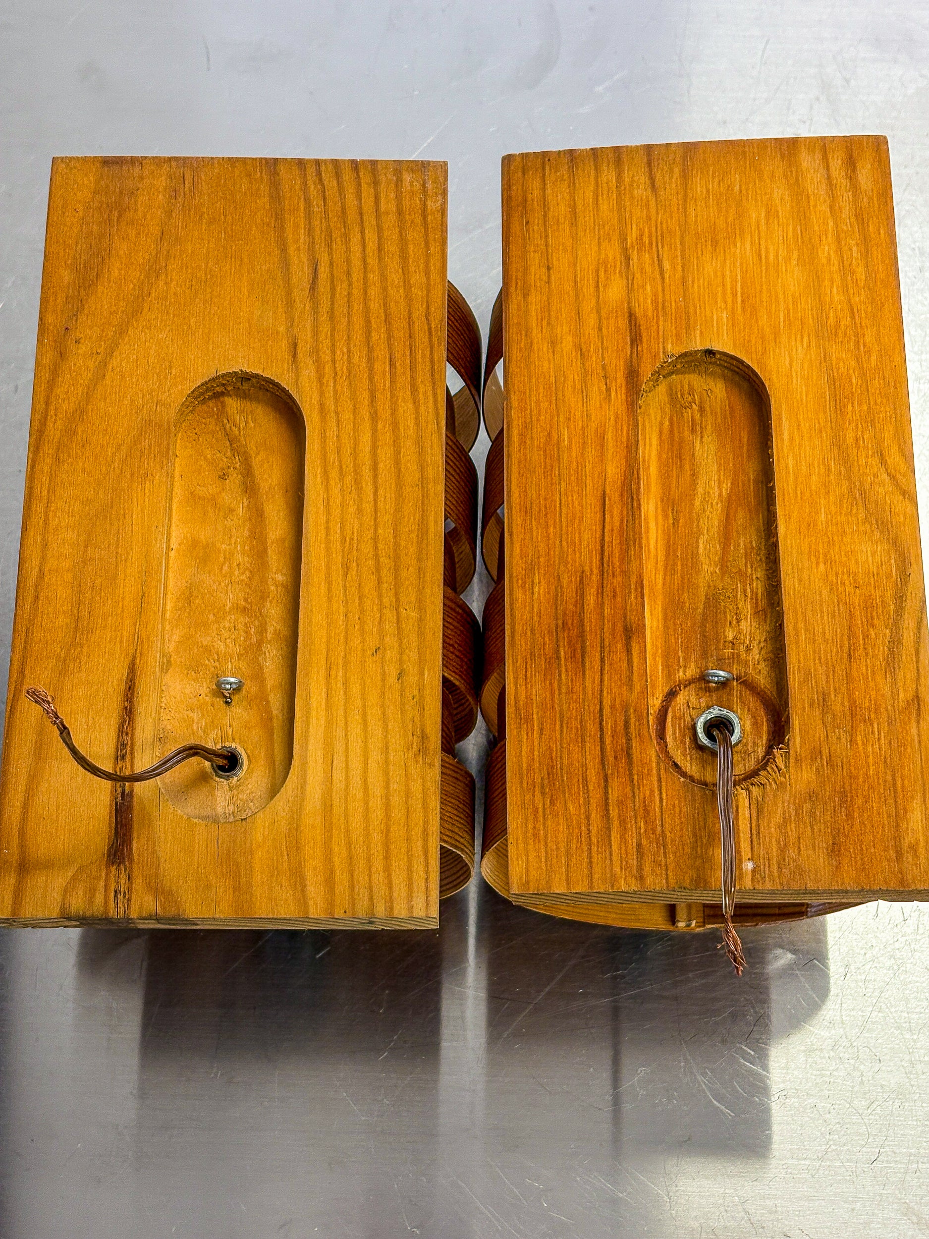 Pair of Hans Agne Jakobsson Pine Wall Lights for Markaryd, Sweden, 1970's