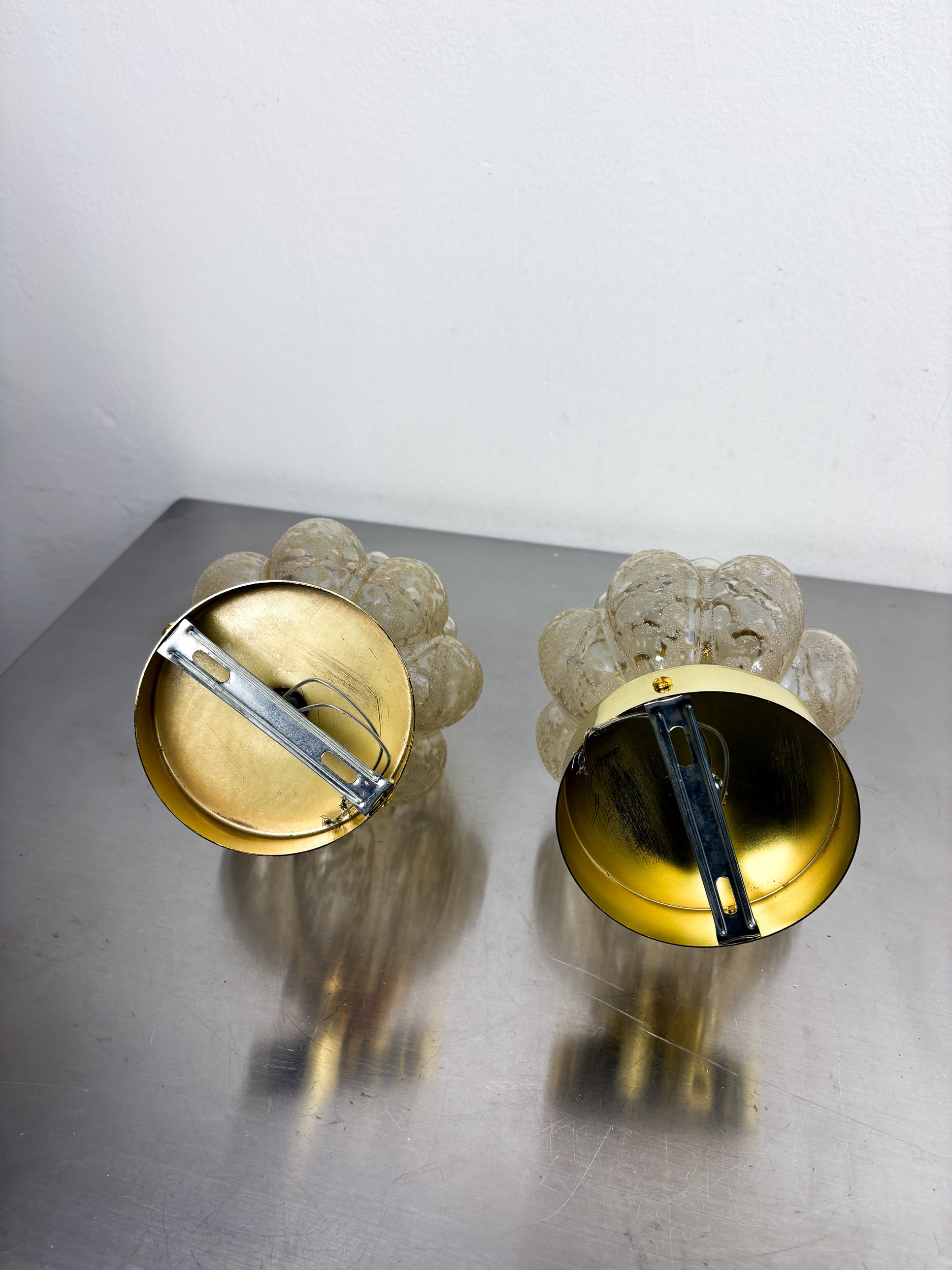 Pair of Bubble Glass Sconces – Helena Tynell Style, Germany 1970s