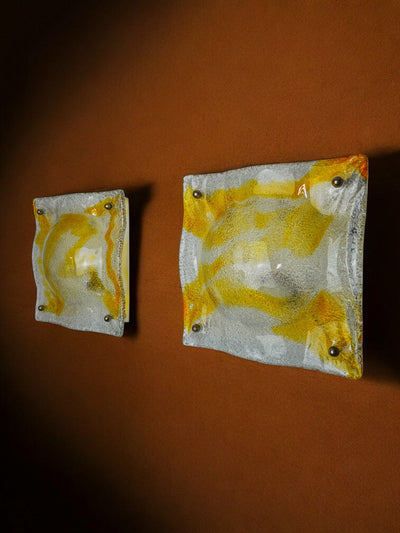 Pair of Murano Mazzega Orange sconces, Italy, 1970