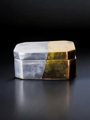 Brutalist box by Léopold, bronze and aluminum, Spain, 1970